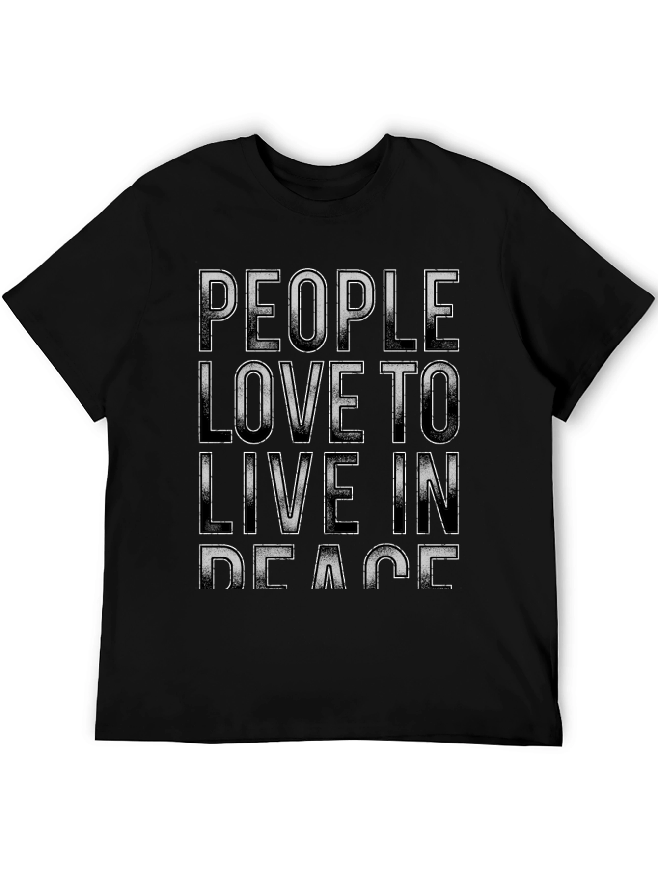 Peace Slogan Graphic Tee - Mens Relaxed Fit