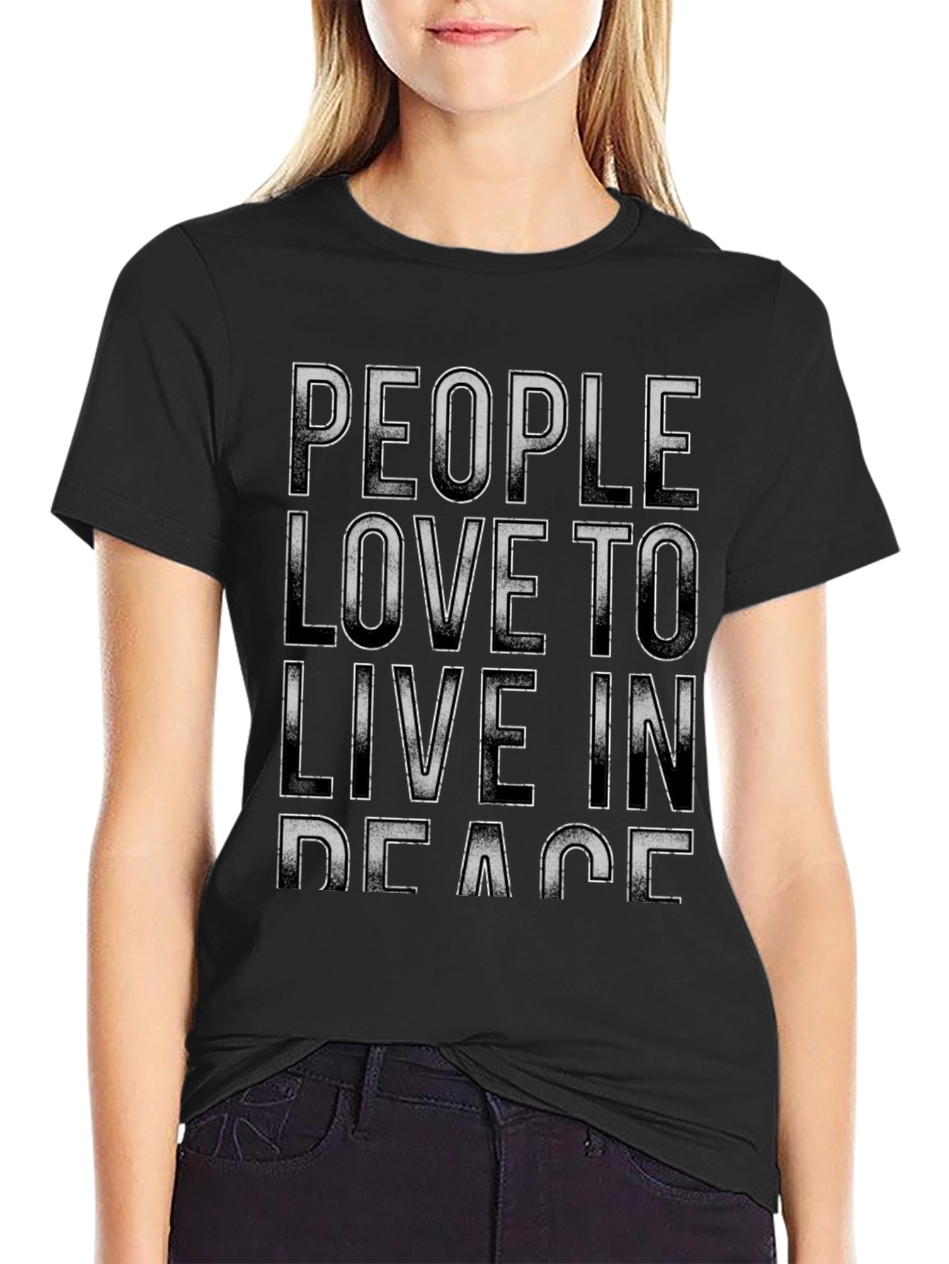 Peace Slogan Graphic Tee - Mens Relaxed Fit