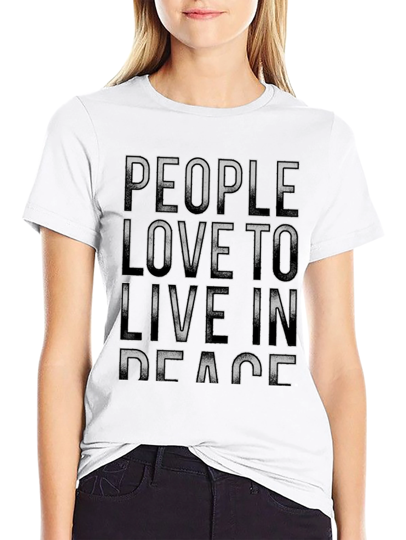 Peace Slogan Graphic Tee - Mens Relaxed Fit