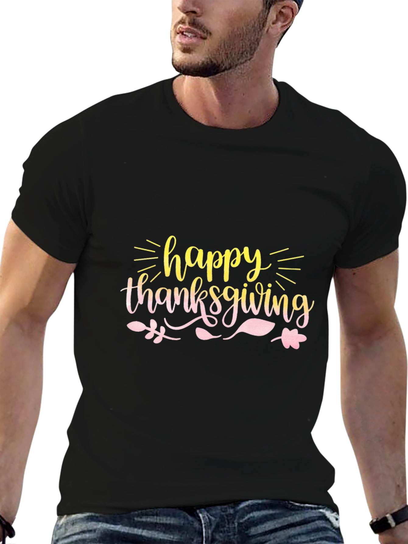 Happy Thanksgiving Black T-Shirt
