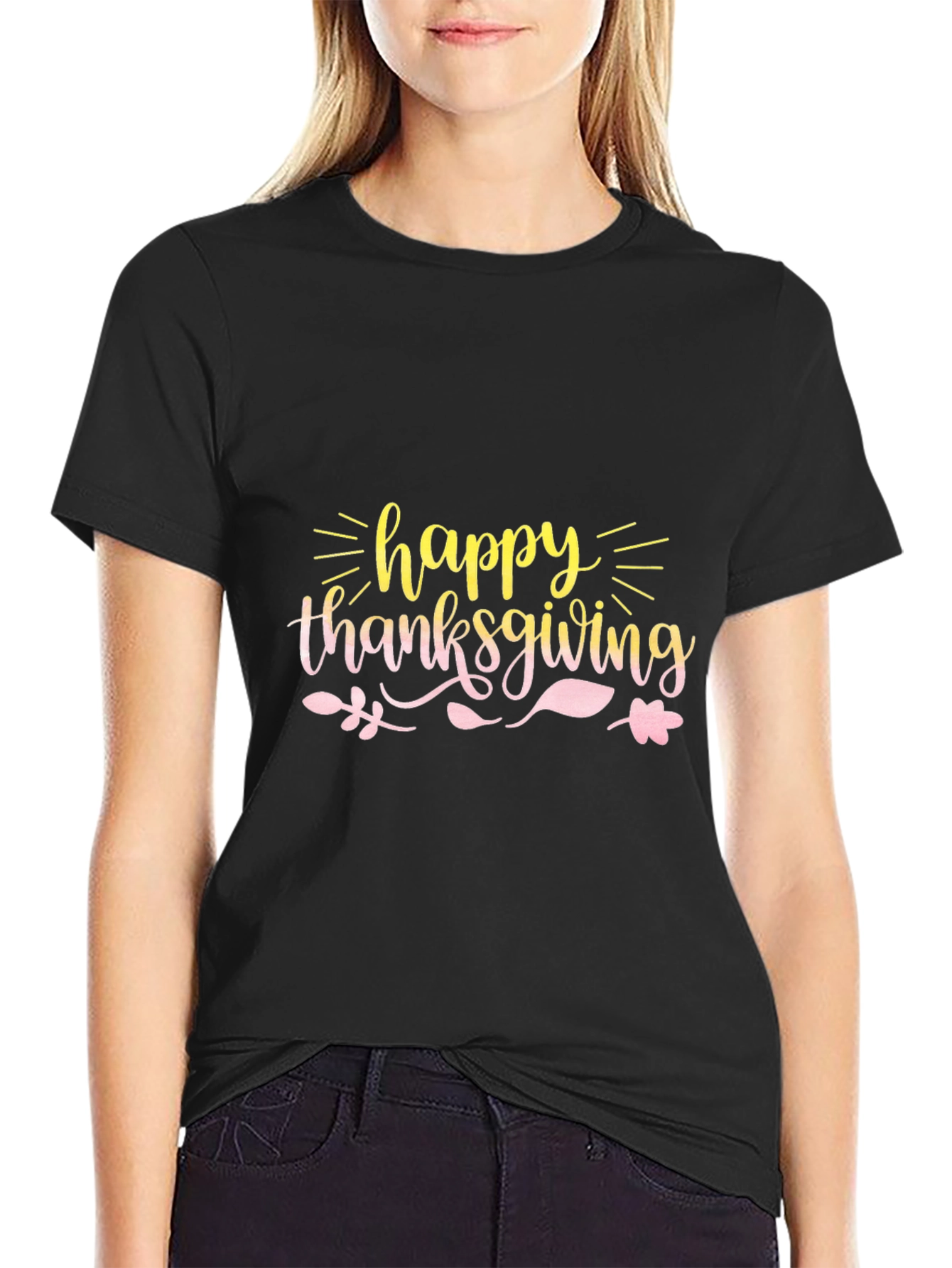 Happy Thanksgiving Black T-Shirt