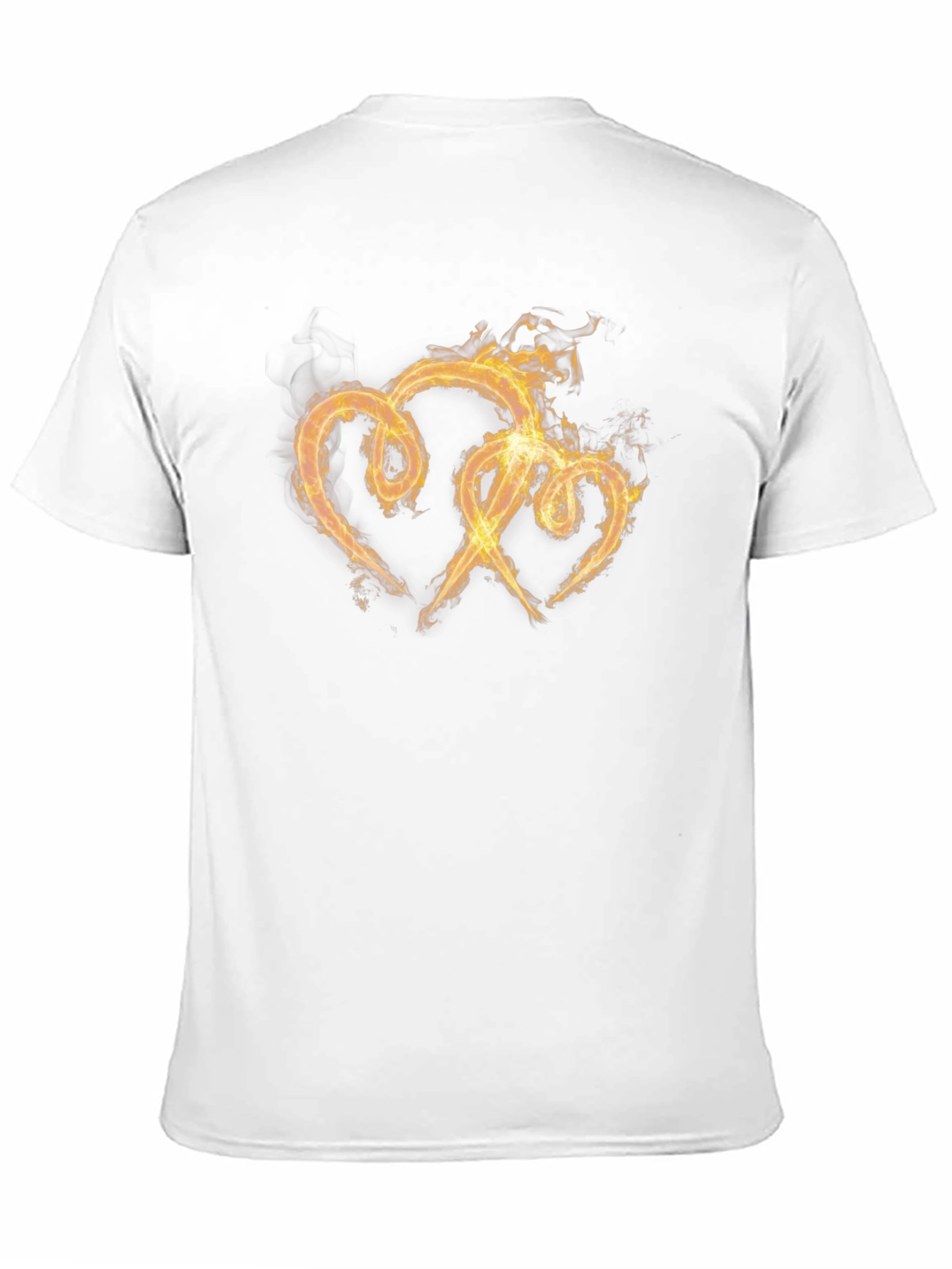 Fiery Hearts Graphic Tee - Black Cotton T-Shirt