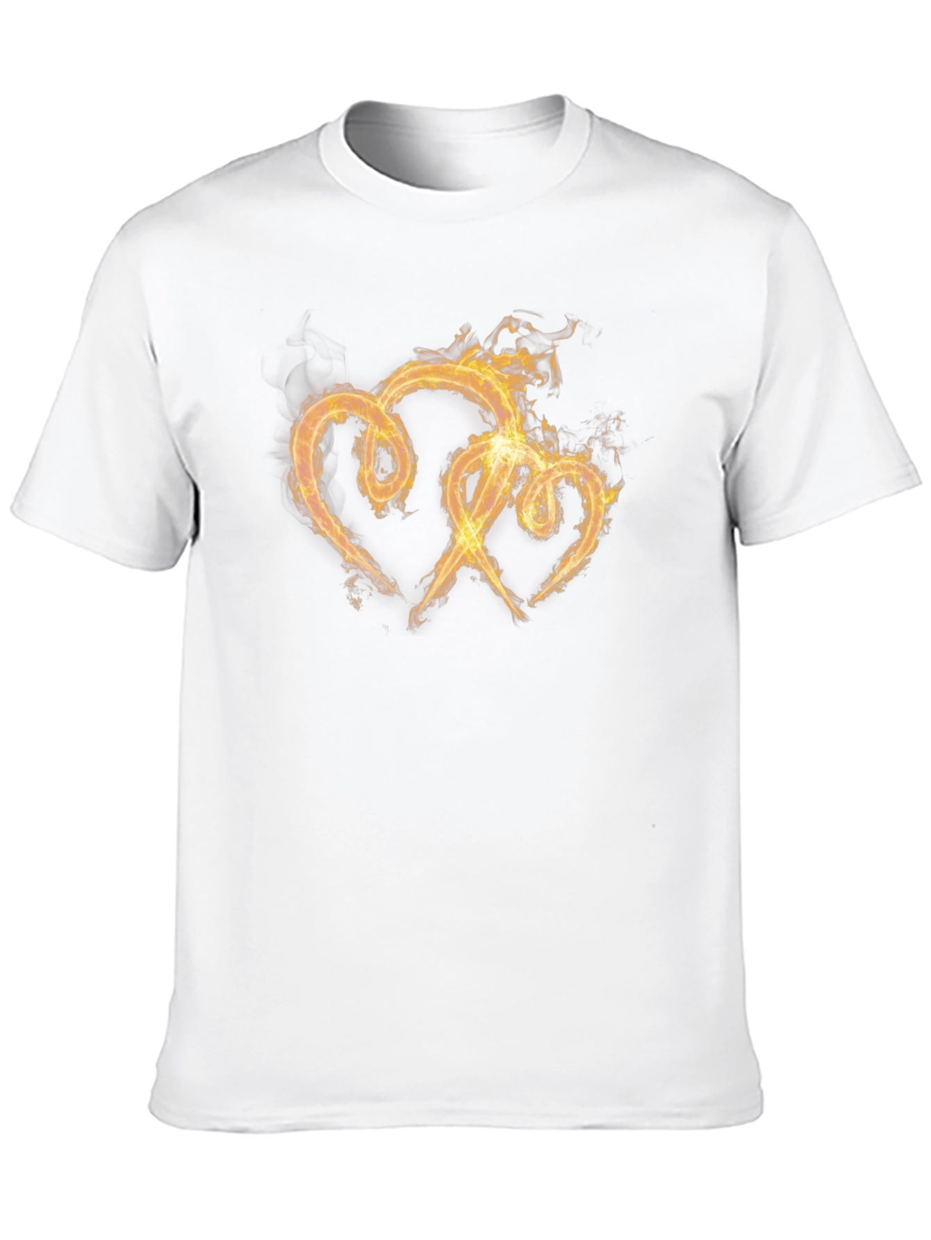 Fiery Hearts Graphic Tee - Black Cotton T-Shirt