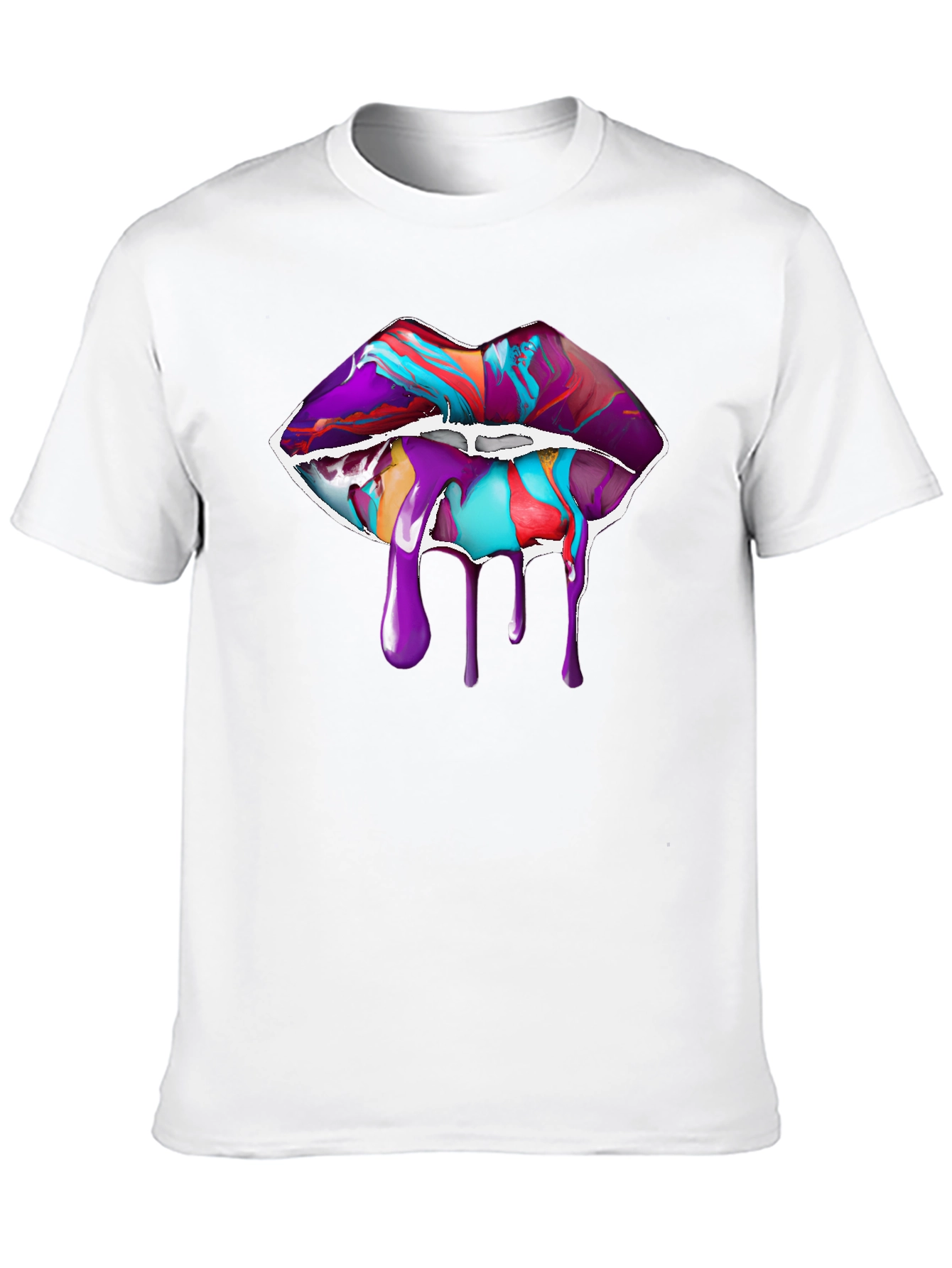 Paint Drip Lips Graphic Tee - Black