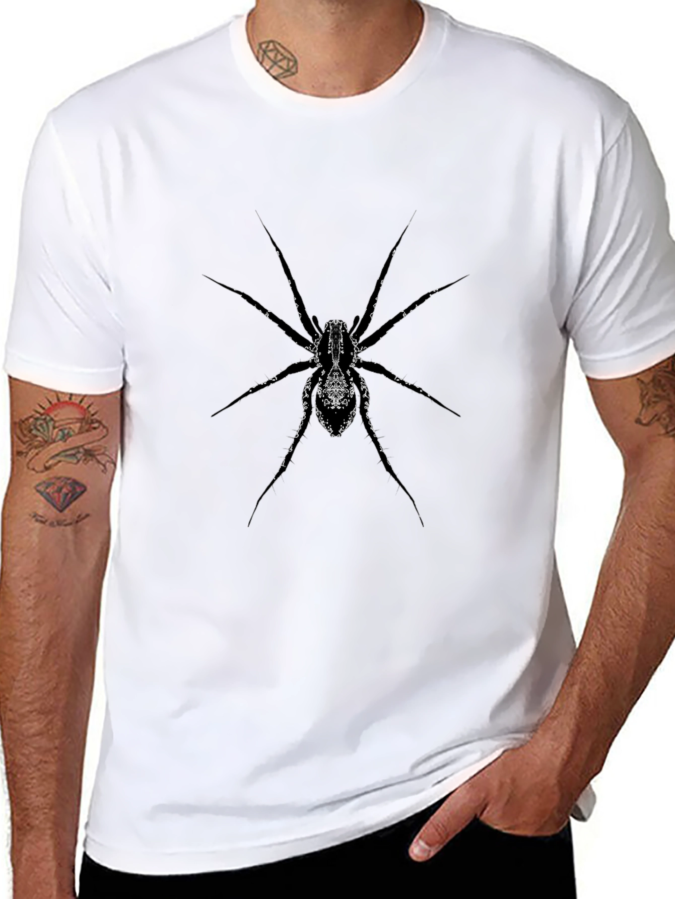 Spider Graphic Tee - Black Cotton Blend