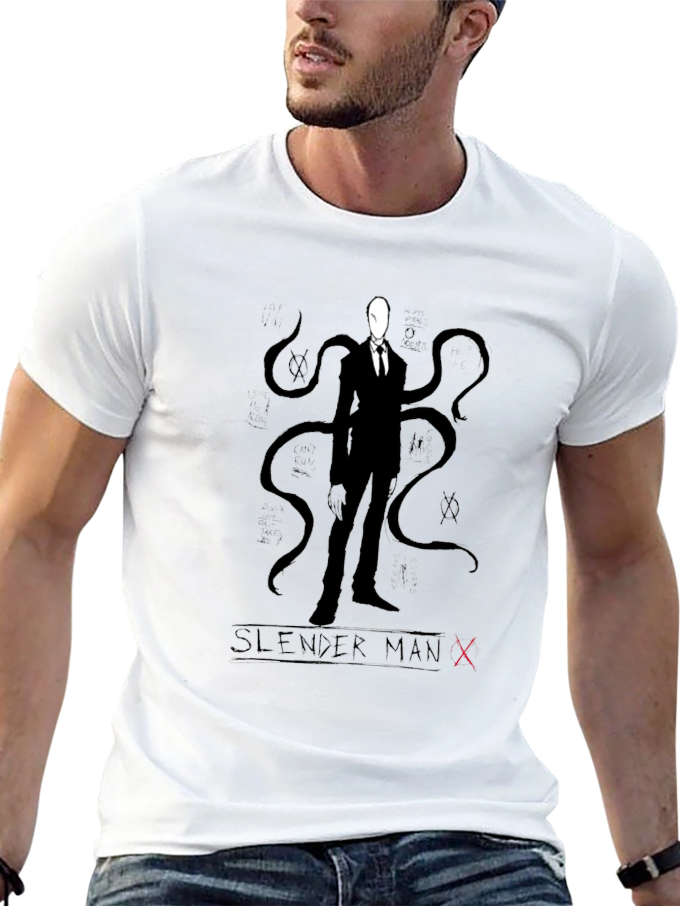 Slender Man Black Graphic Tee