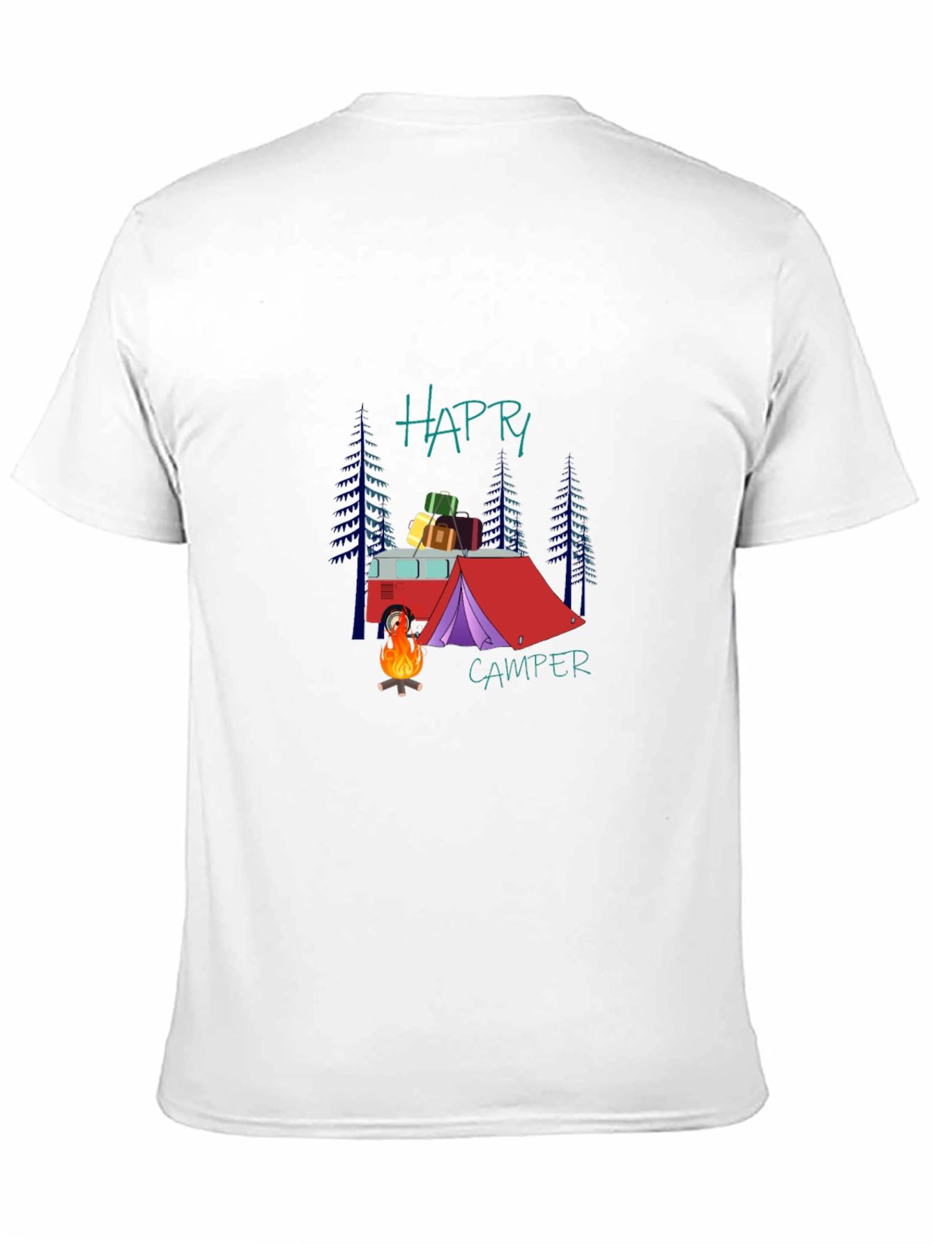 Happy Camper Graphic T-Shirt - Camping Adventure Tee