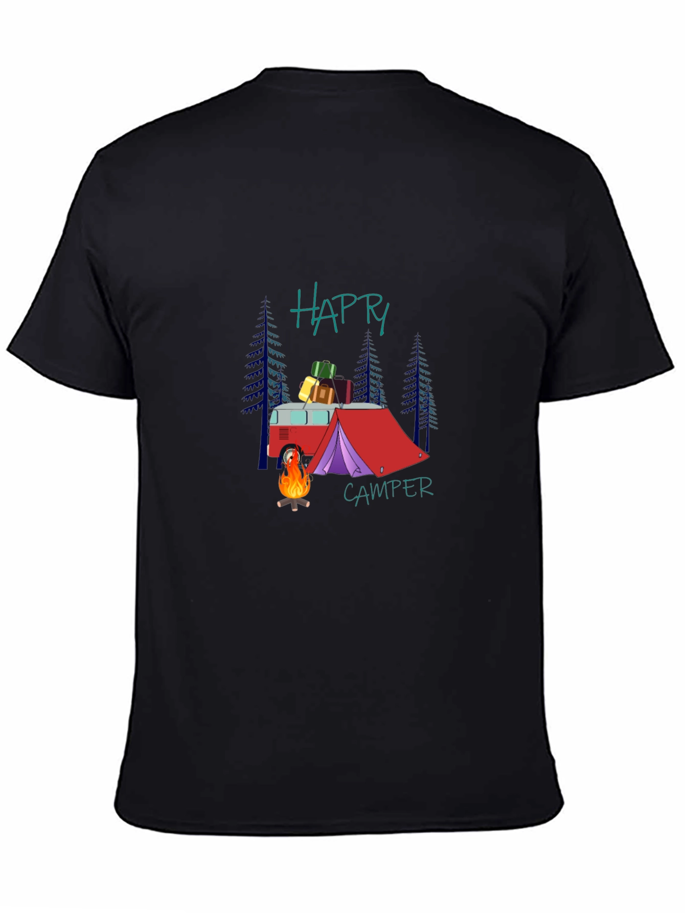 Happy Camper Graphic T-Shirt - Camping Adventure Tee