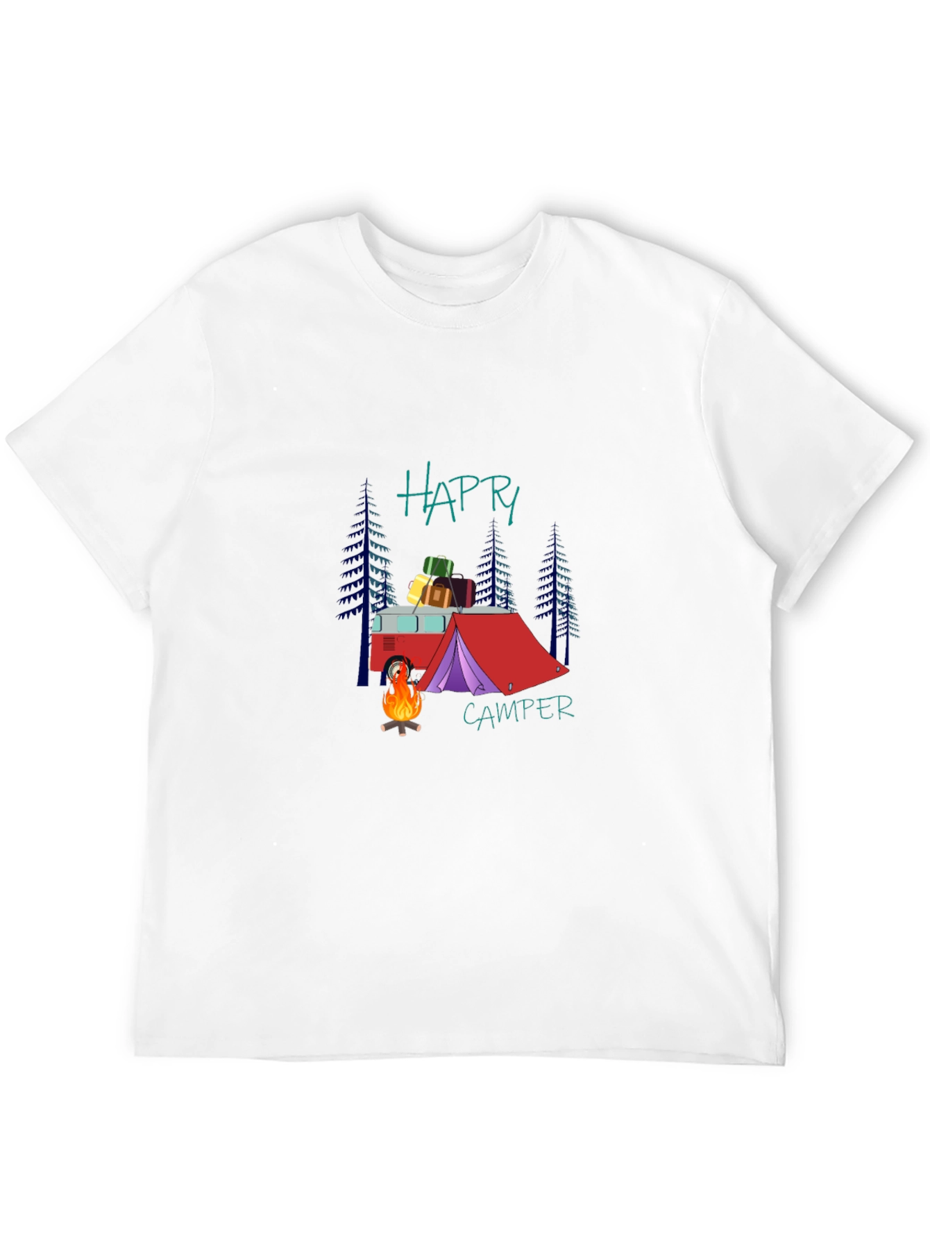 Happy Camper Graphic T-Shirt - Camping Adventure Tee