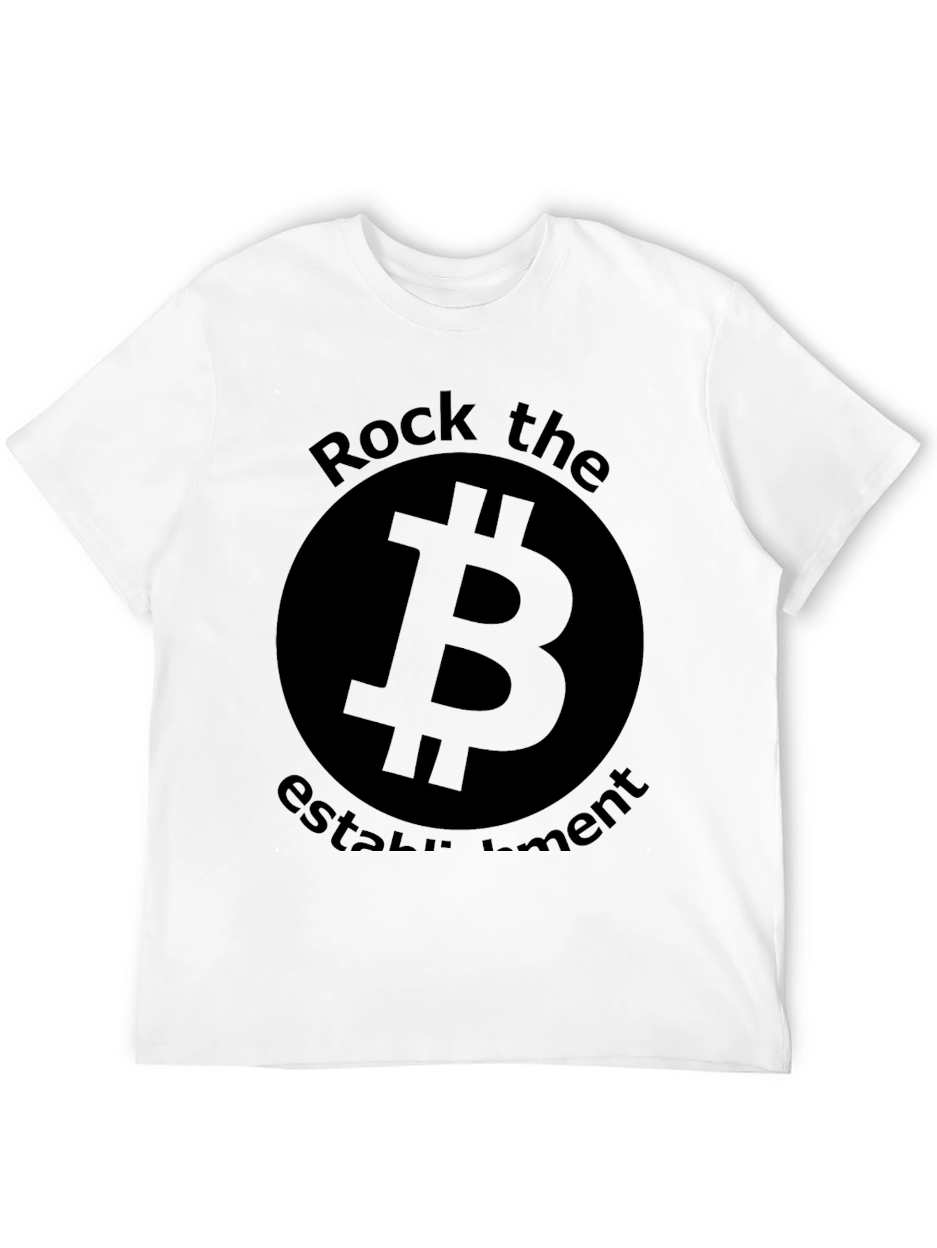 Bitcoin Rock the Establishment Black T-Shirt