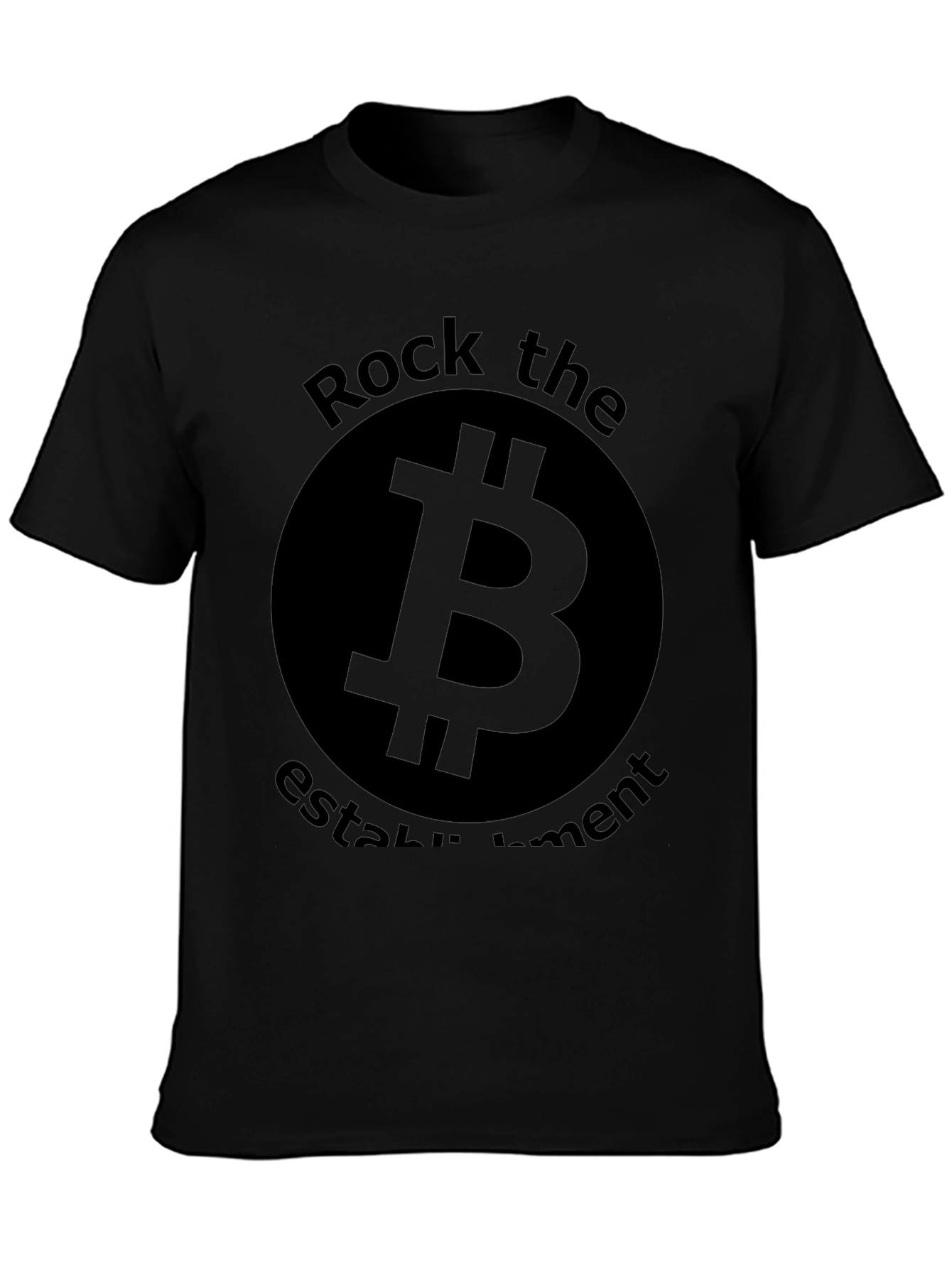 Bitcoin Rock the Establishment Black T-Shirt