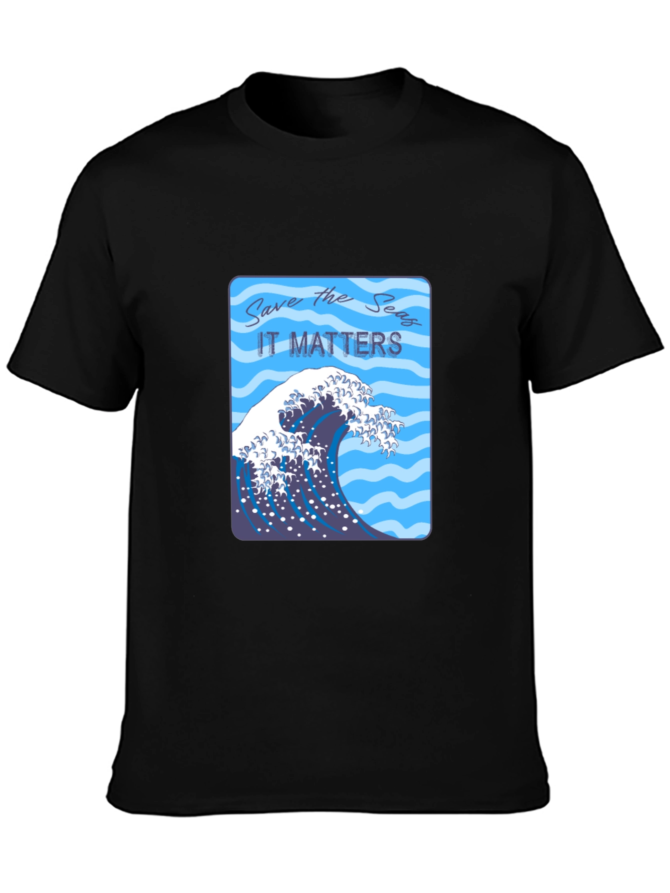 Save the Seas Graphic T-Shirt - Ocean Wave Design