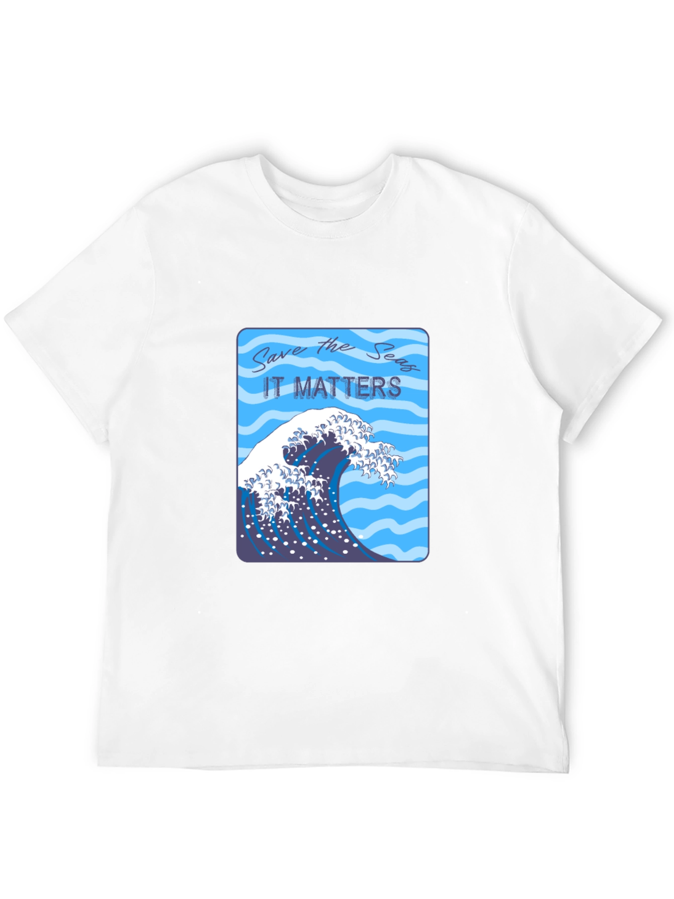 Save the Seas Graphic T-Shirt - Ocean Wave Design