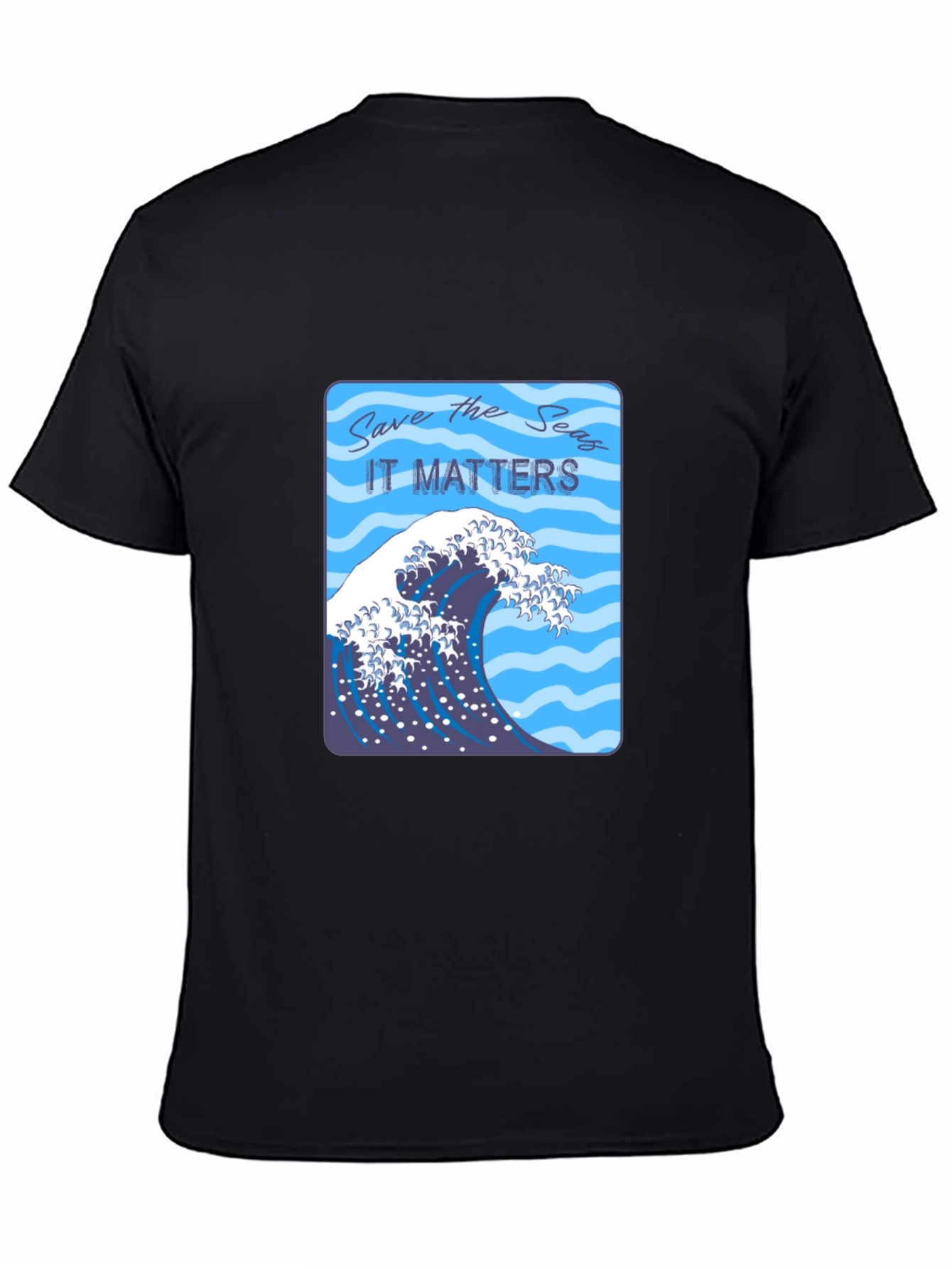 Save the Seas Graphic T-Shirt - Ocean Wave Design