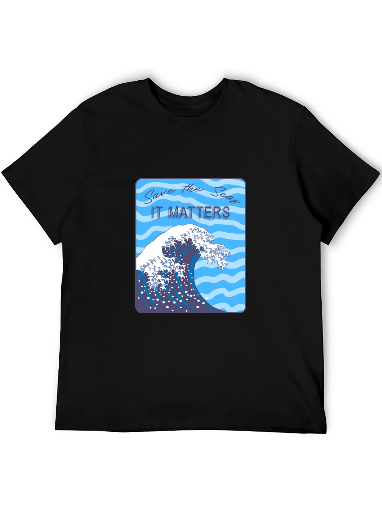 Save the Seas Graphic T-Shirt - Ocean Wave Design