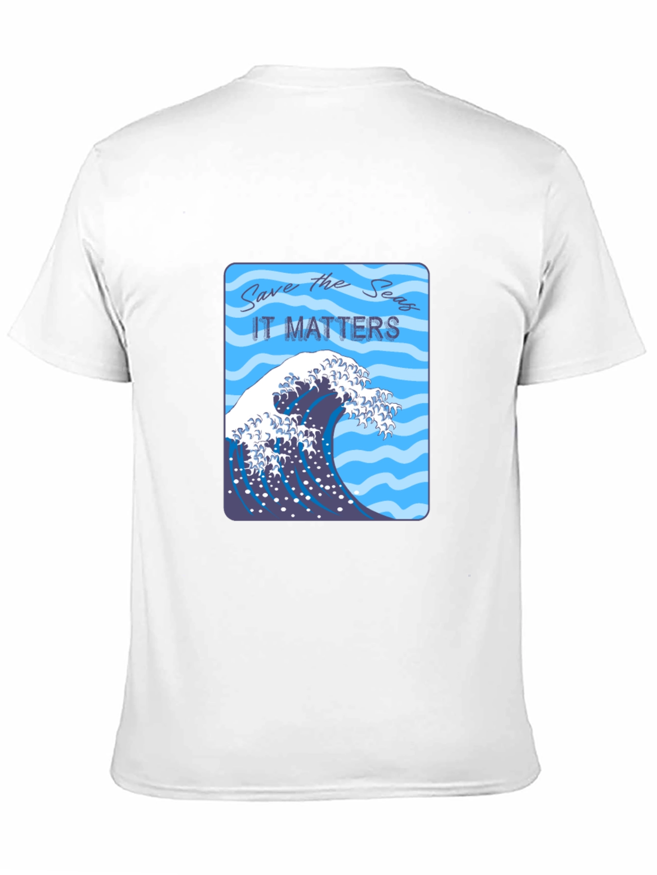Save the Seas Graphic T-Shirt - Ocean Wave Design