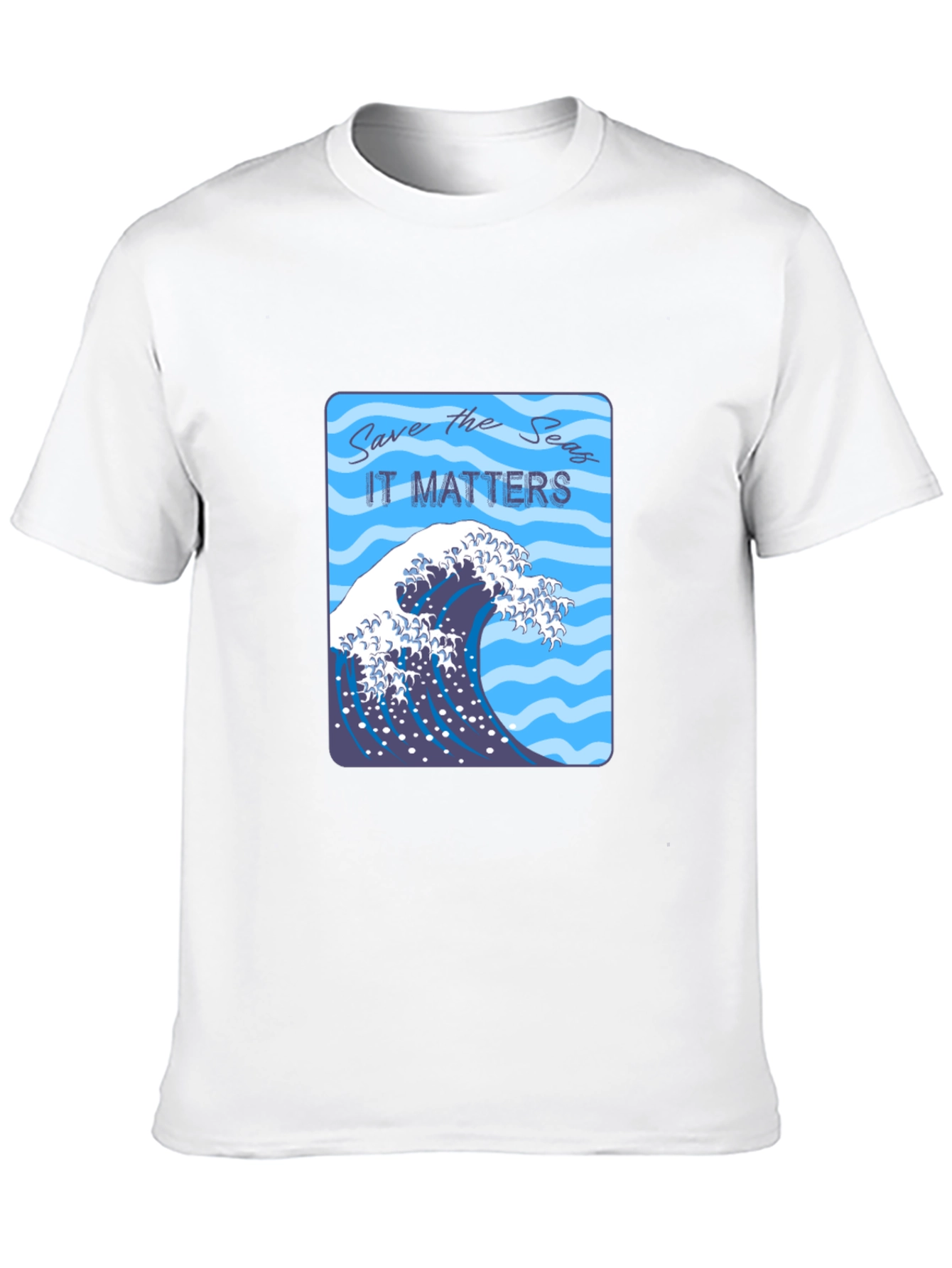 Save the Seas Graphic T-Shirt - Ocean Wave Design