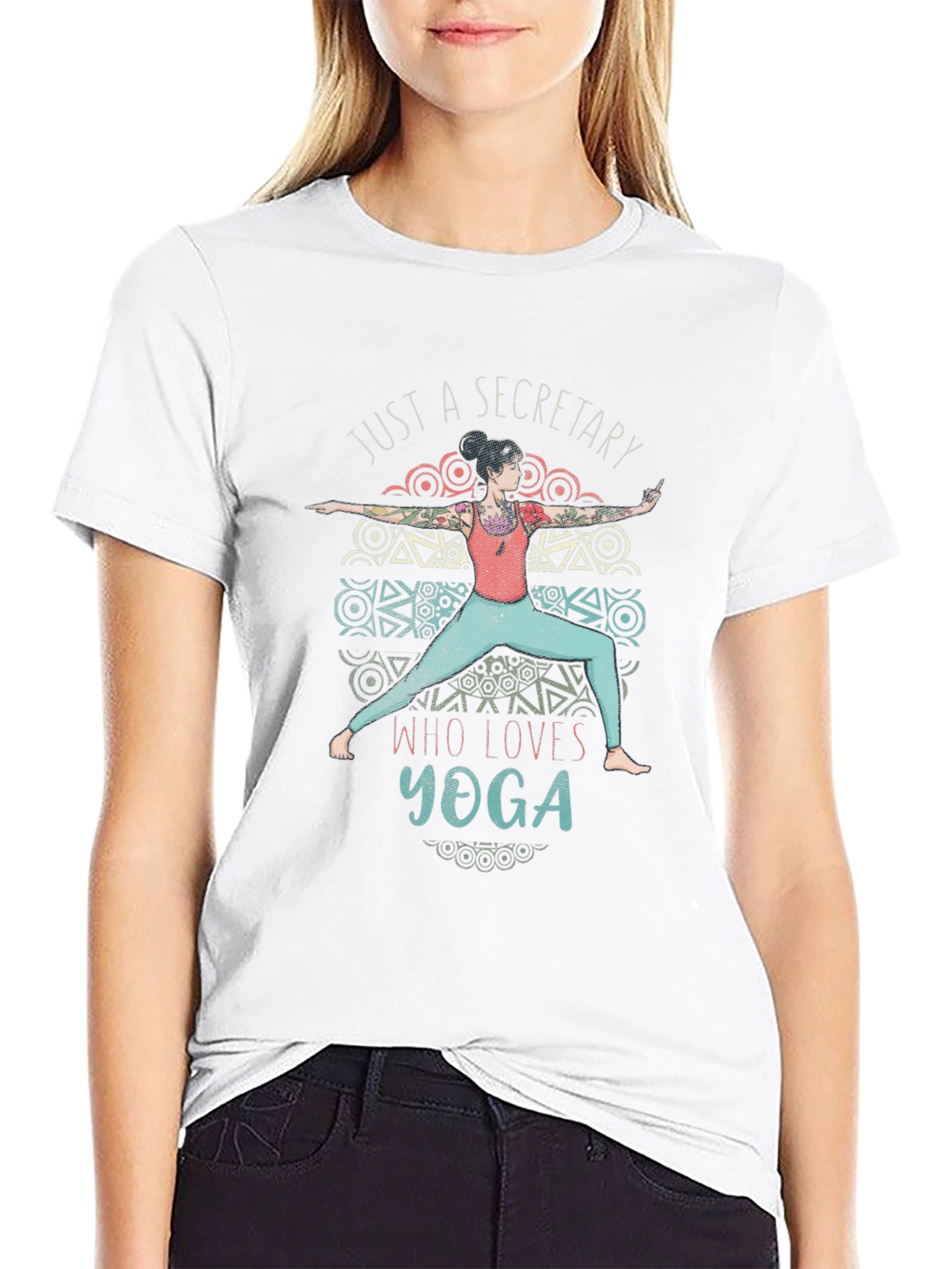 Secretary Who Loves Yoga T-Shirt - Black