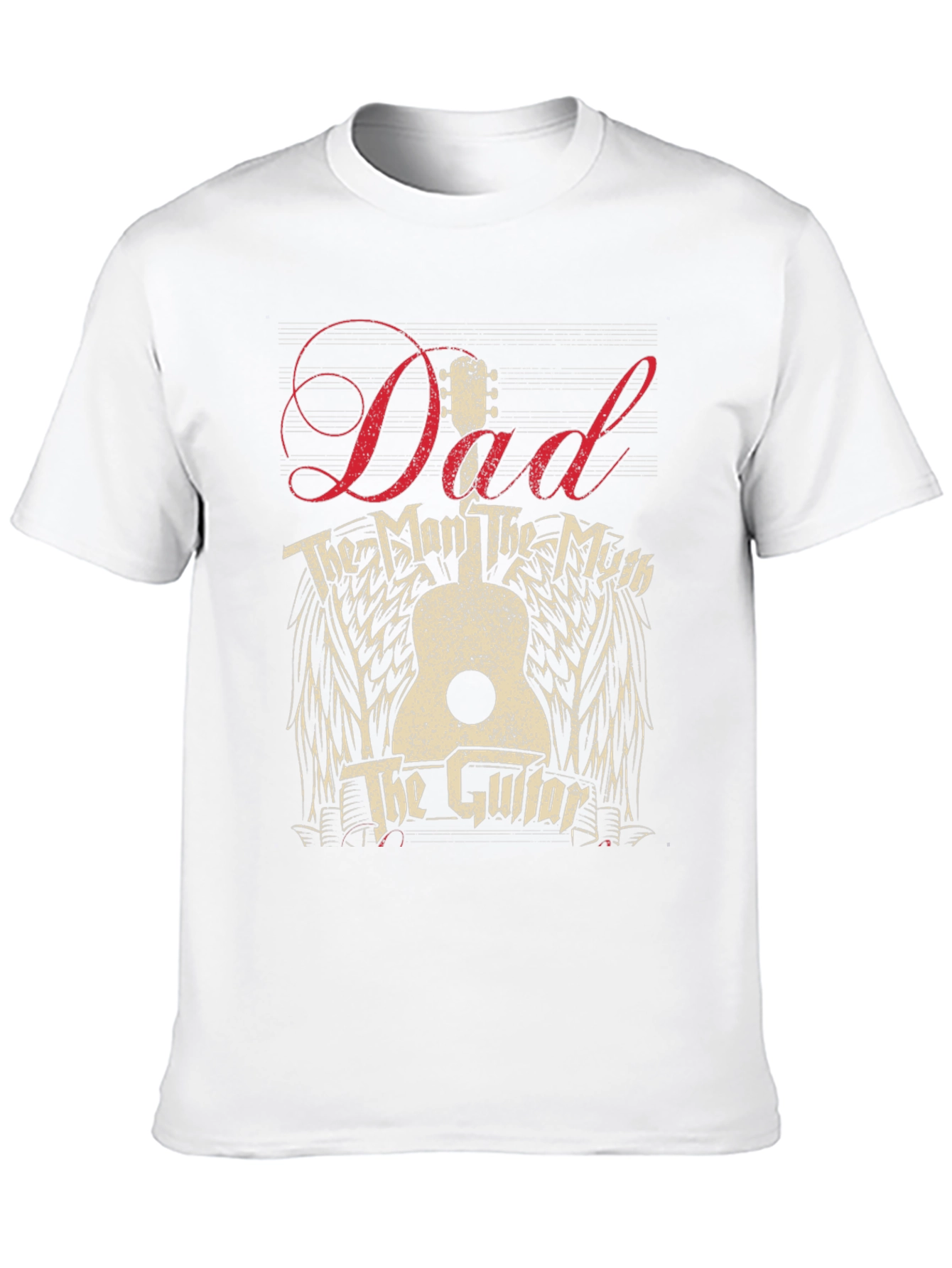 Dad The Man The Myth The Guitar Black T-Shirt