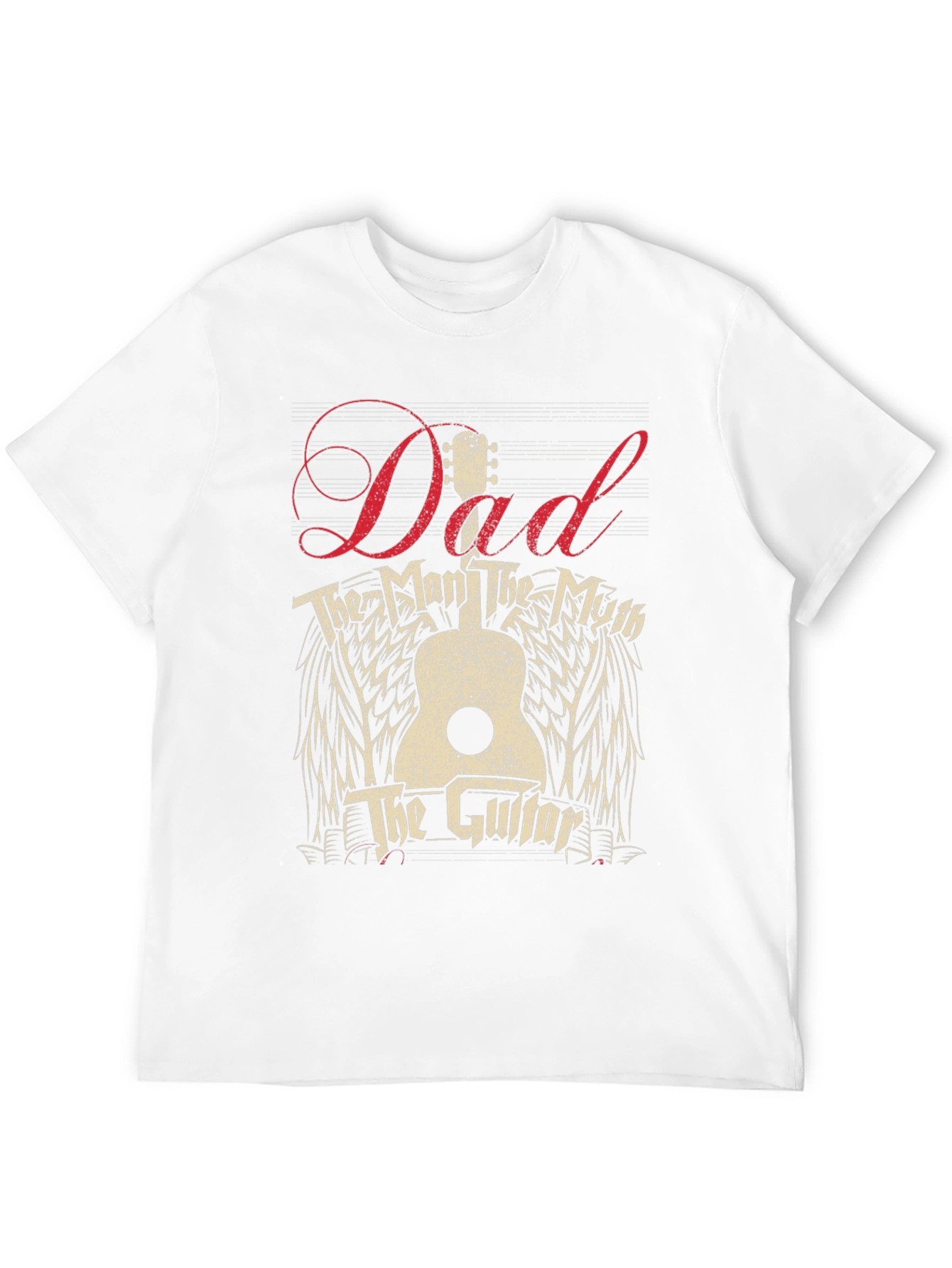 Dad The Man The Myth The Guitar Black T-Shirt