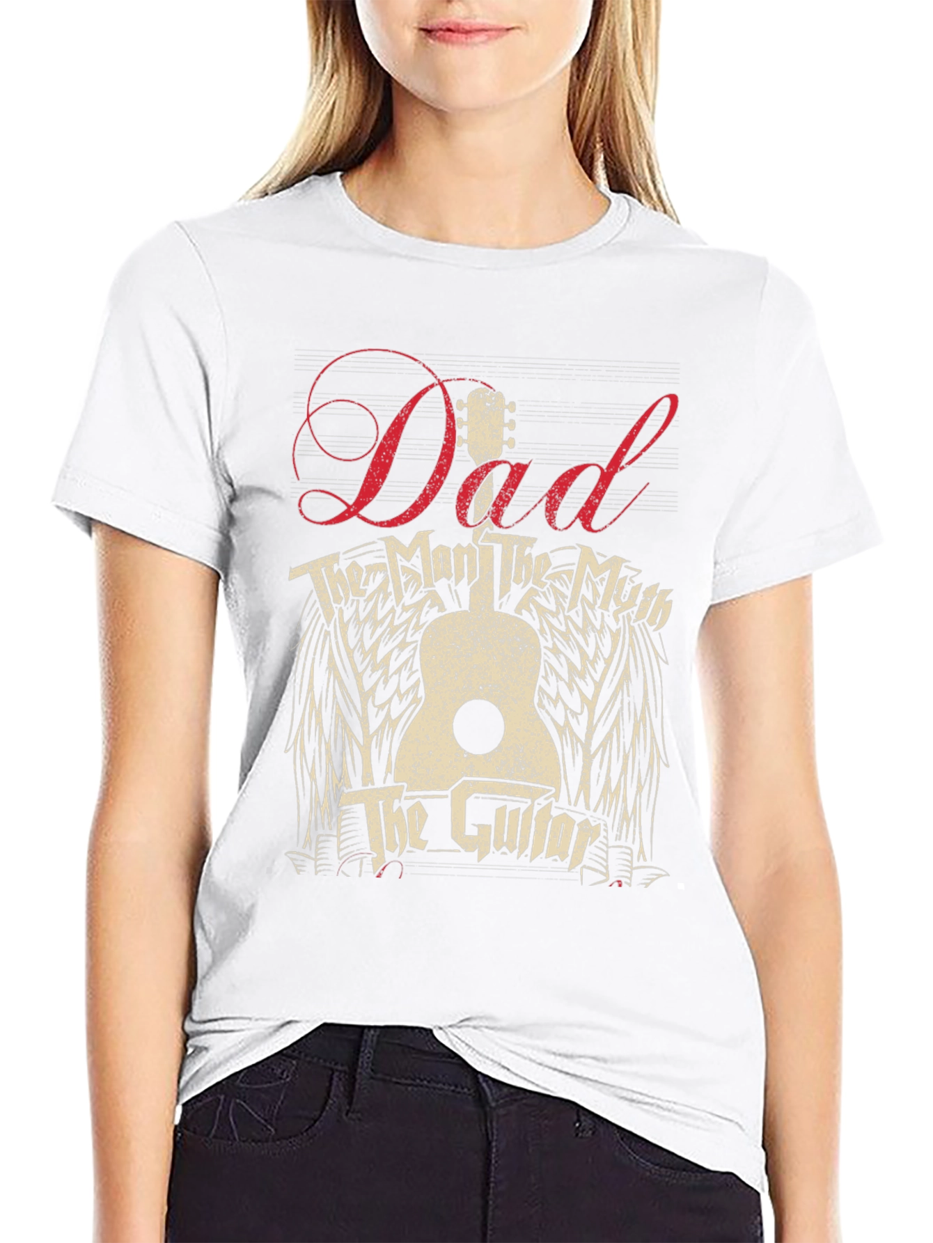 Dad The Man The Myth The Guitar Black T-Shirt