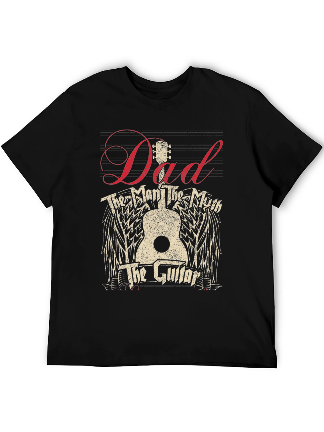 Dad The Man The Myth The Guitar Black T-Shirt