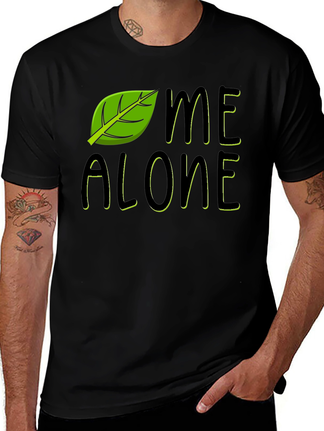 Leaf Me Alone Funny Graphic T-Shirt