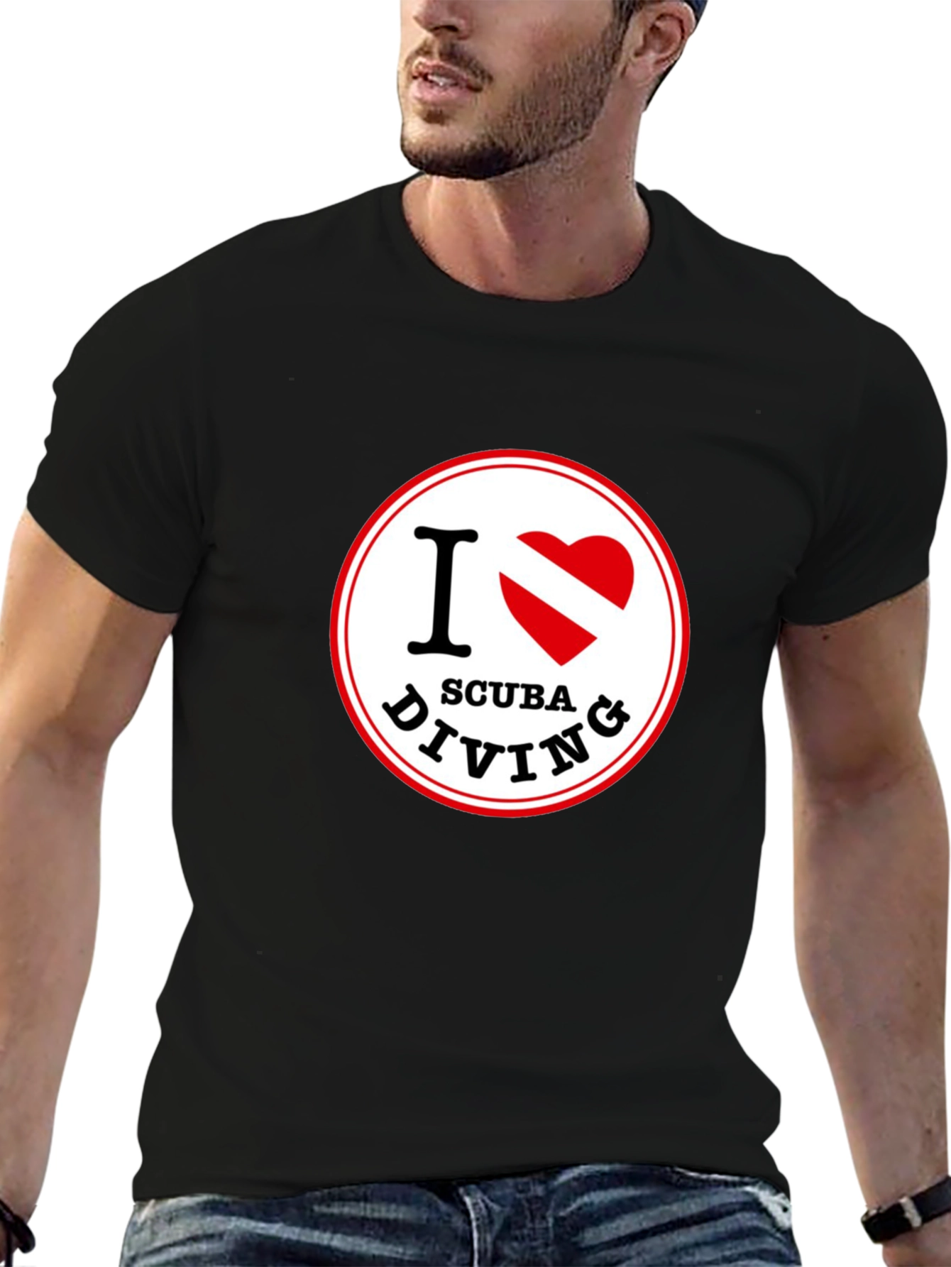 I Love Scuba Diving Graphic Tee - Black