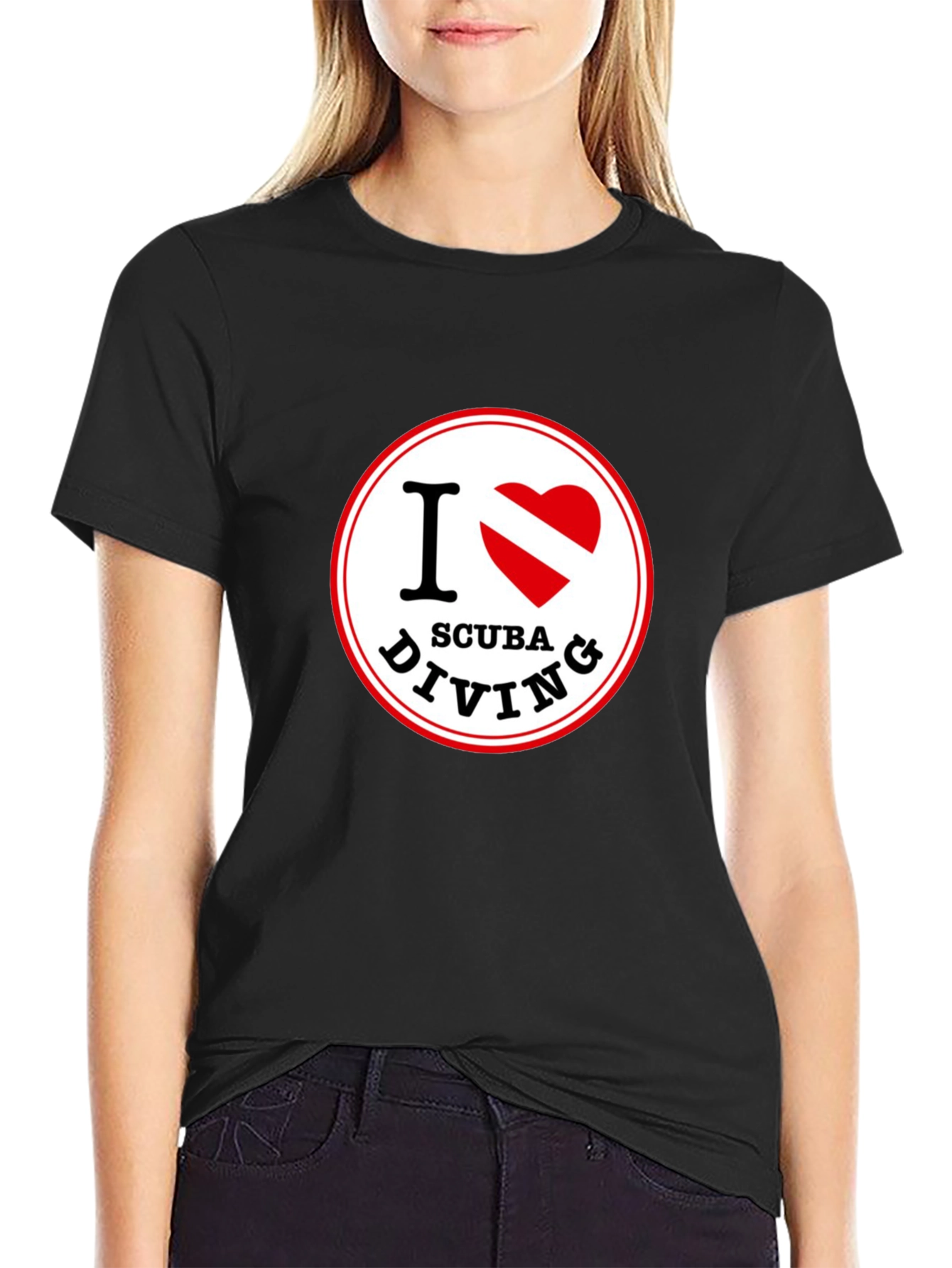 I Love Scuba Diving Graphic Tee - Black