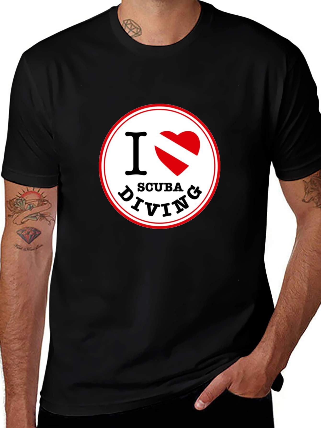 I Love Scuba Diving Graphic Tee - Black