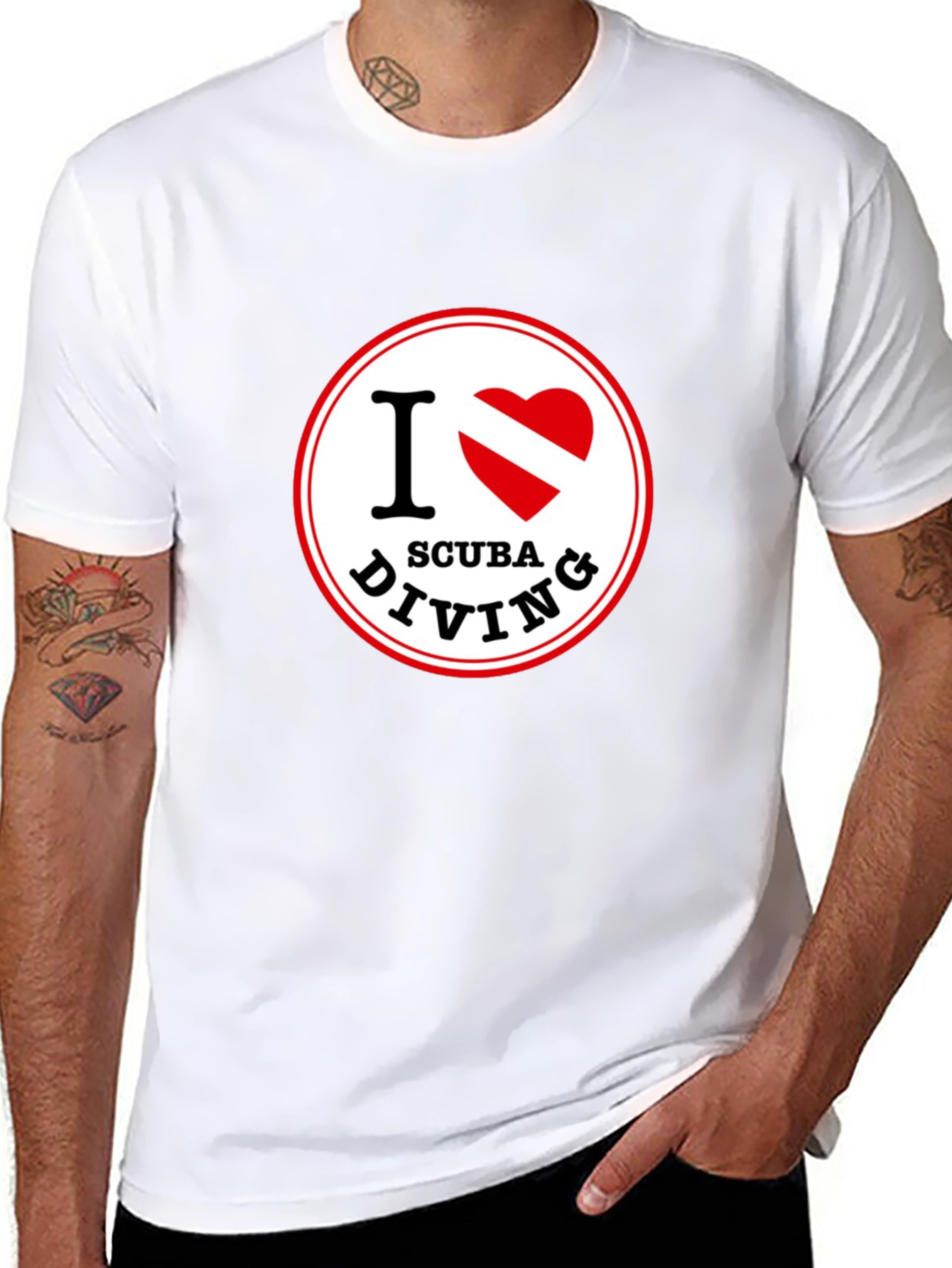 I Love Scuba Diving Graphic Tee - Black