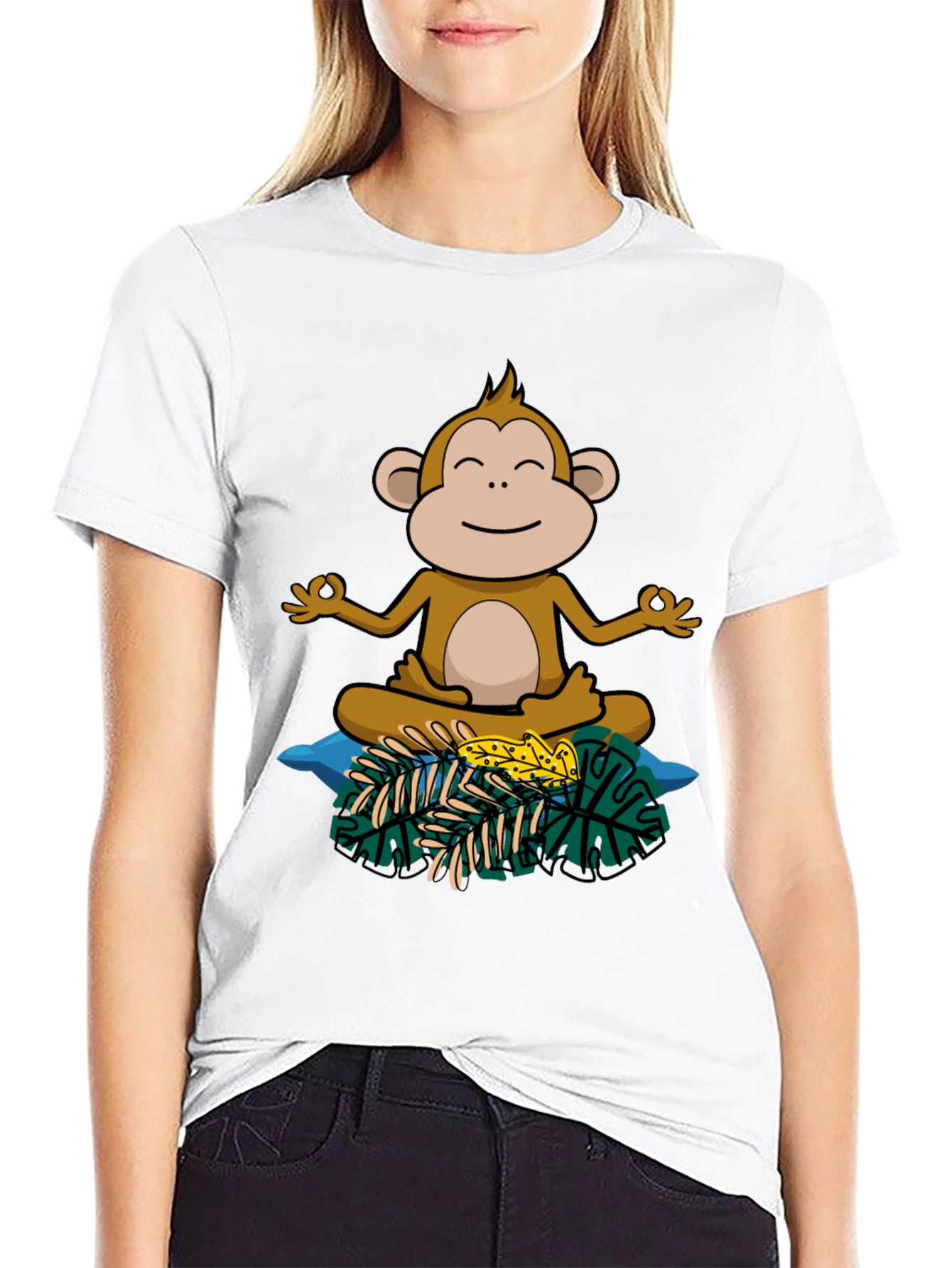 Zen Monkey Graphic Tee - Relaxed Fit Cotton Shirt