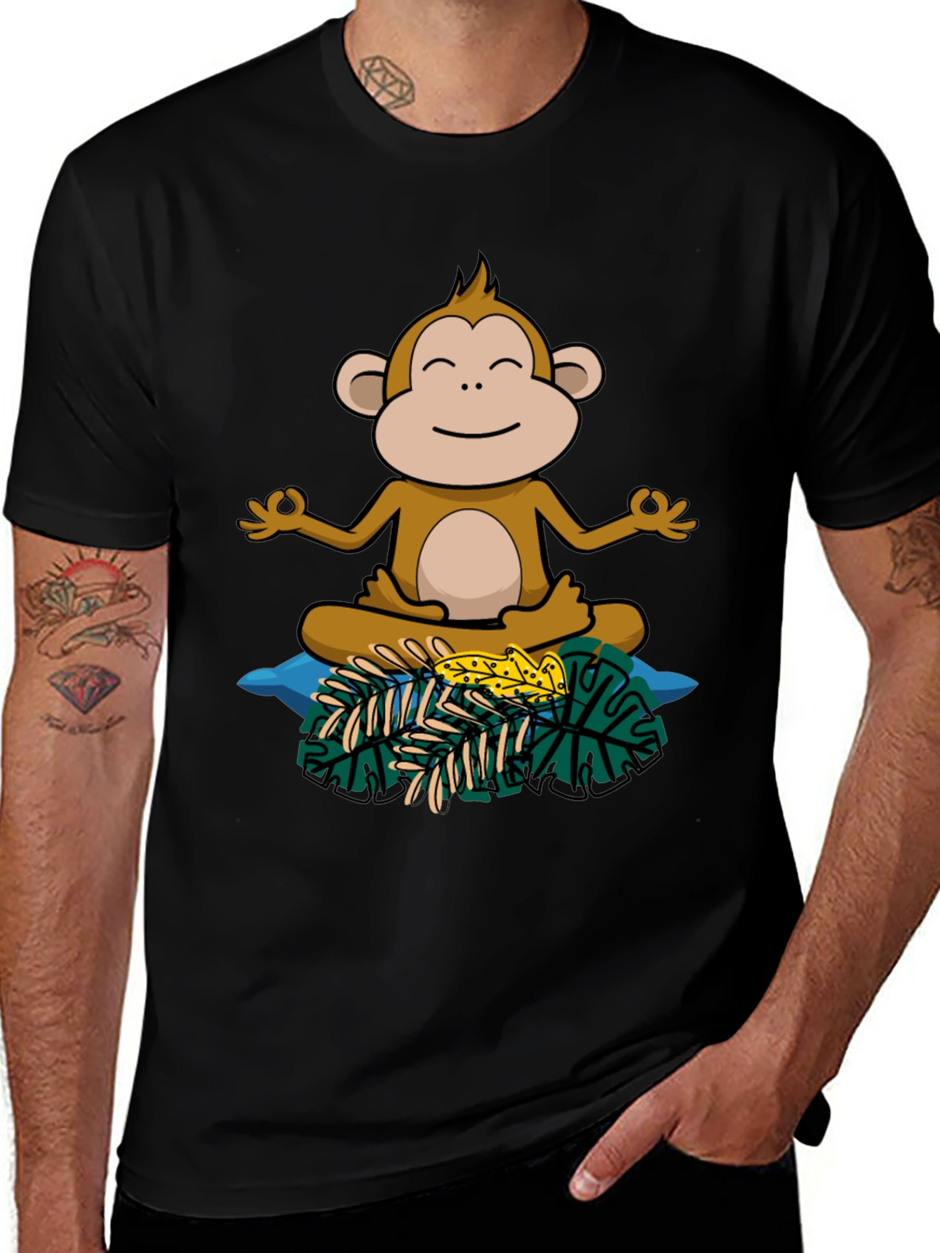 Zen Monkey Graphic Tee - Relaxed Fit Cotton Shirt