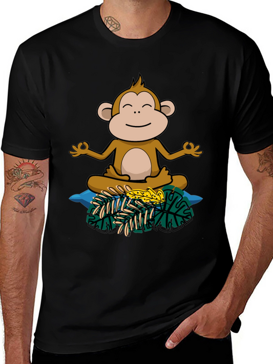 Zen Monkey Graphic Tee - Relaxed Fit Cotton Shirt