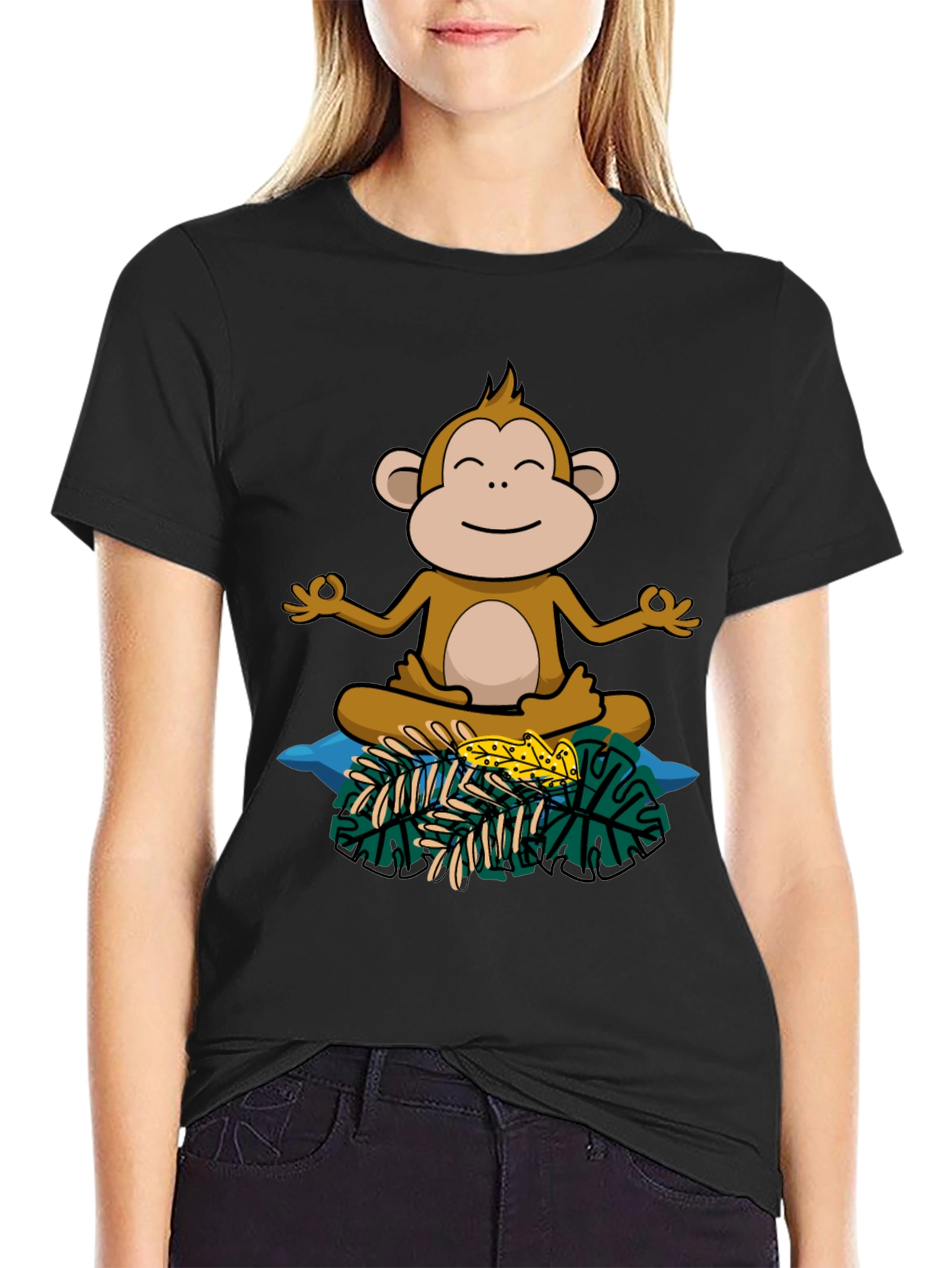 Zen Monkey Graphic Tee - Relaxed Fit Cotton Shirt