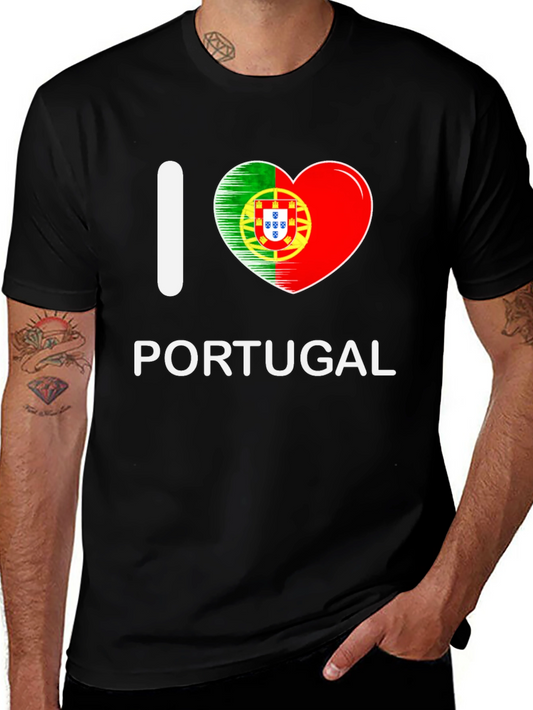 I Love Portugal T-Shirt - Heart Flag Graphic Tee
