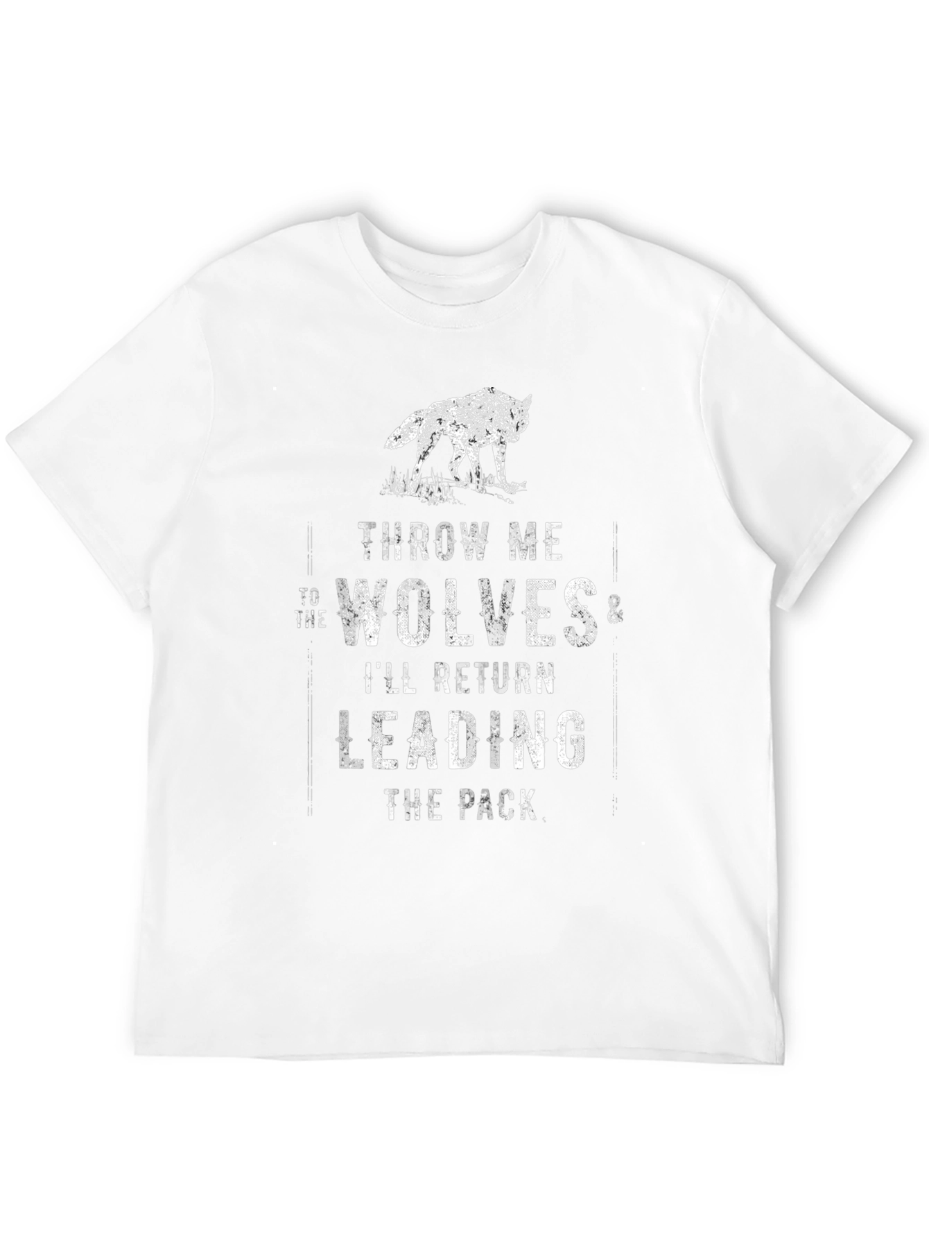 Throw Me to The Wolves Mens Black Graphic T-Shirt