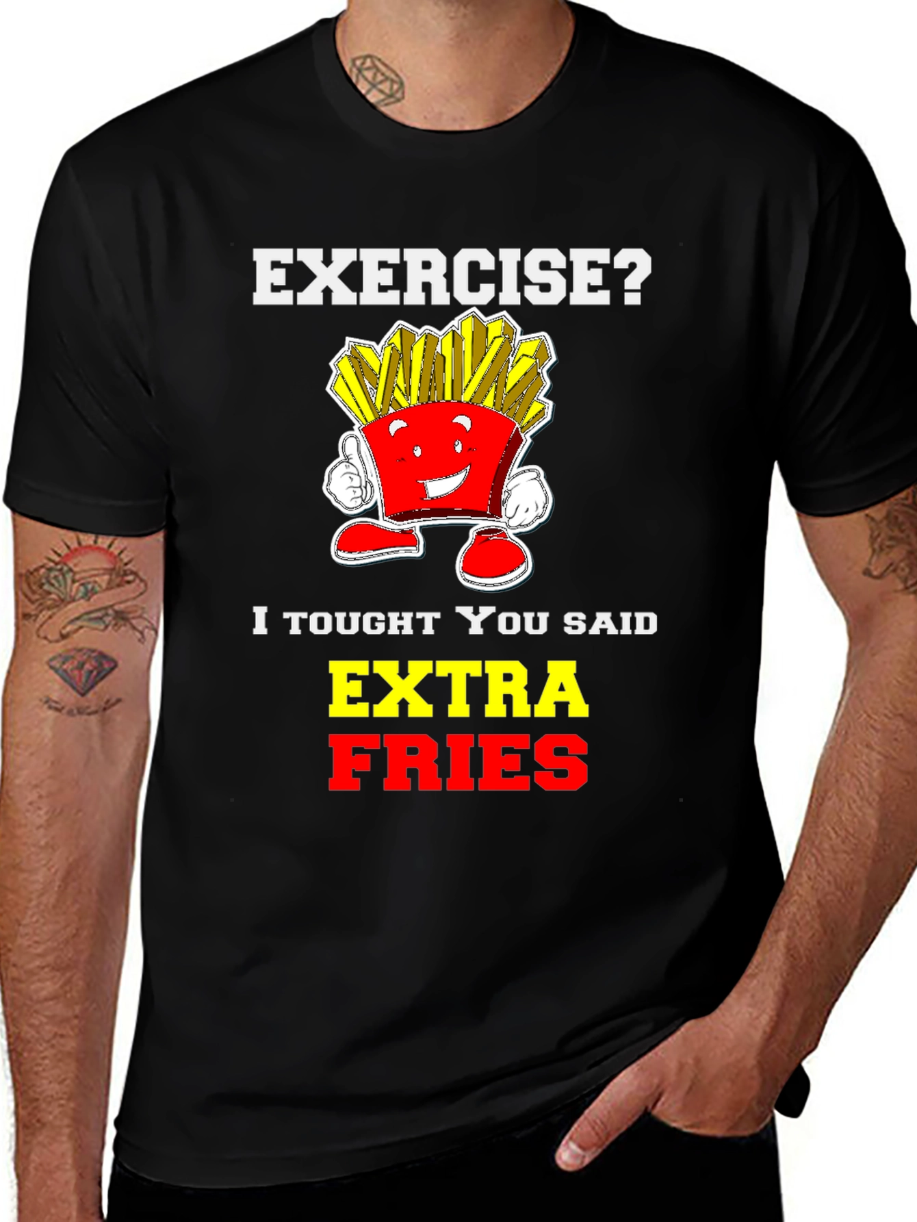 Funny Extra Fries Graphic T-Shirt