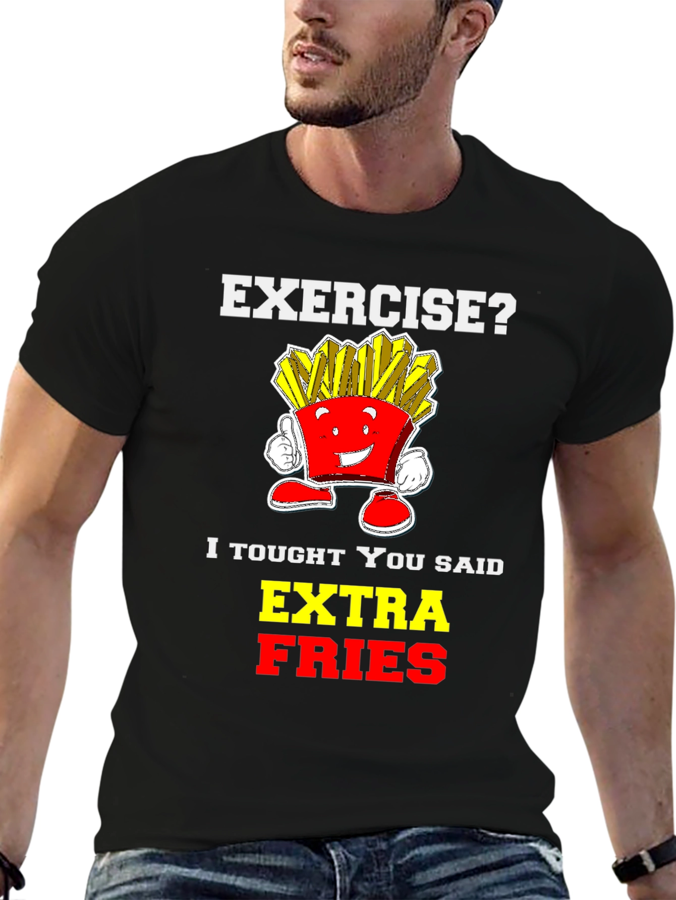 Funny Extra Fries Graphic T-Shirt