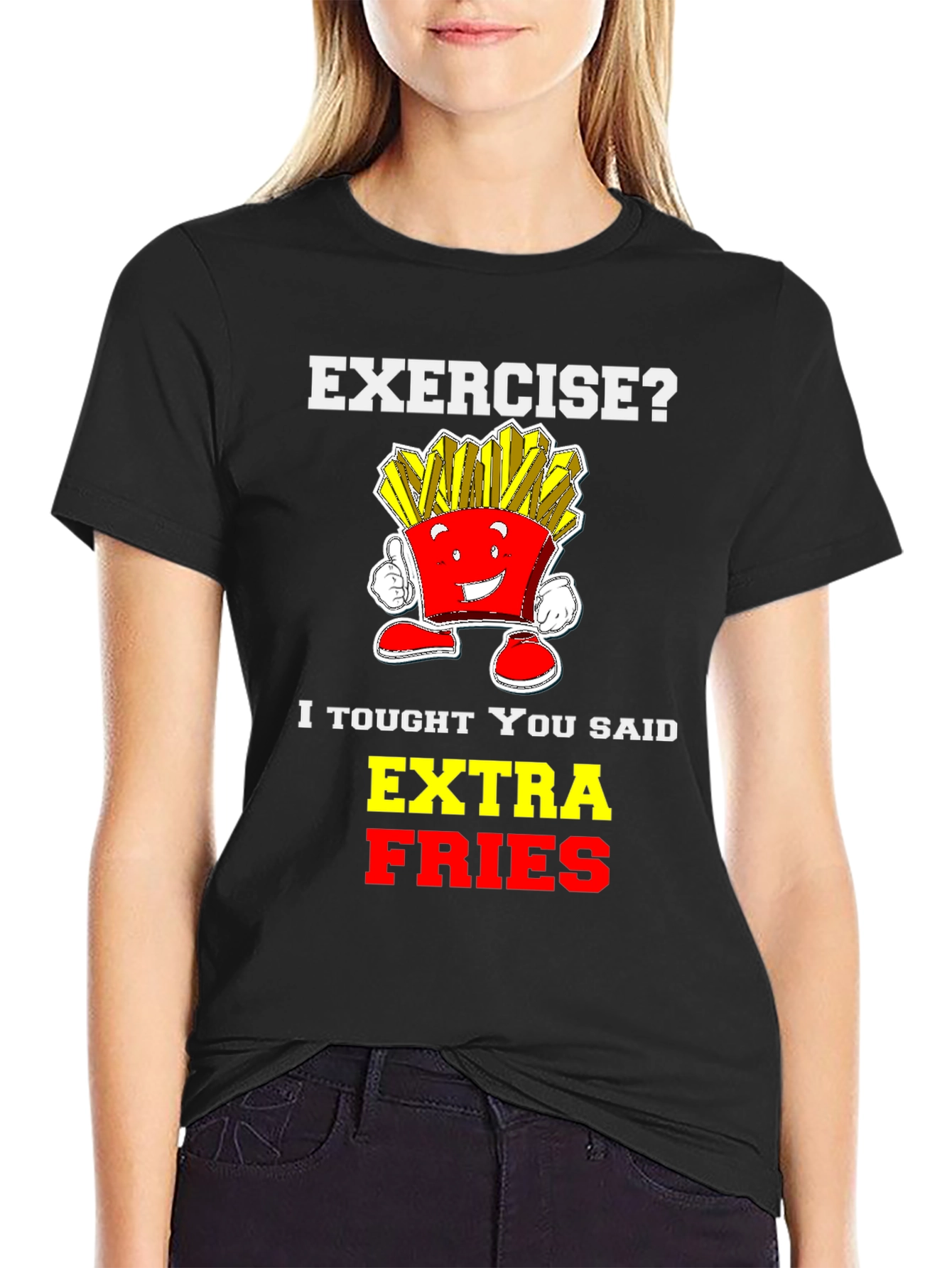 Funny Extra Fries Graphic T-Shirt