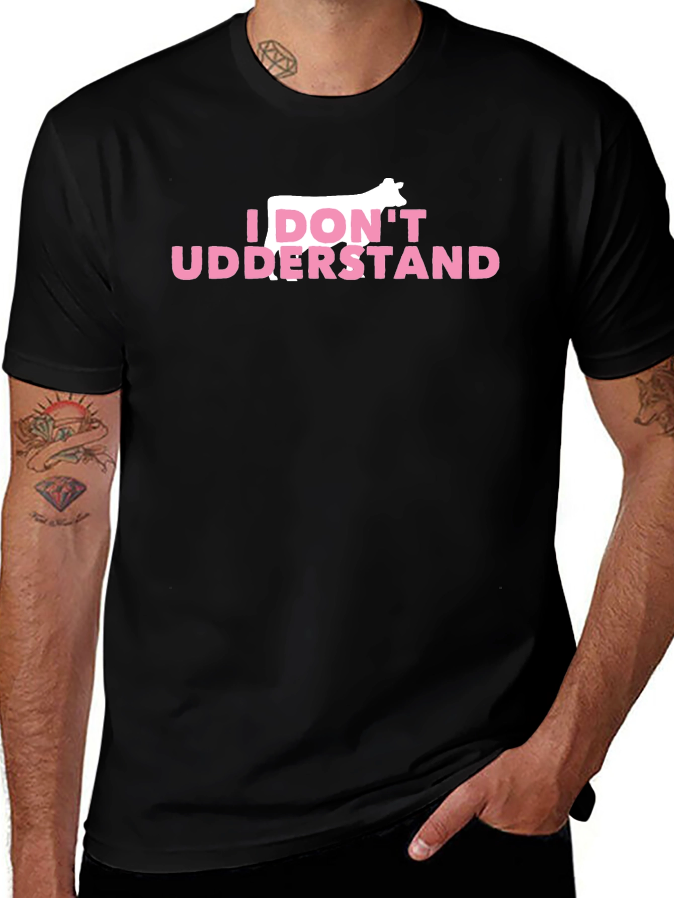 I Dont Udderstand Funny Cow Pun T-Shirt