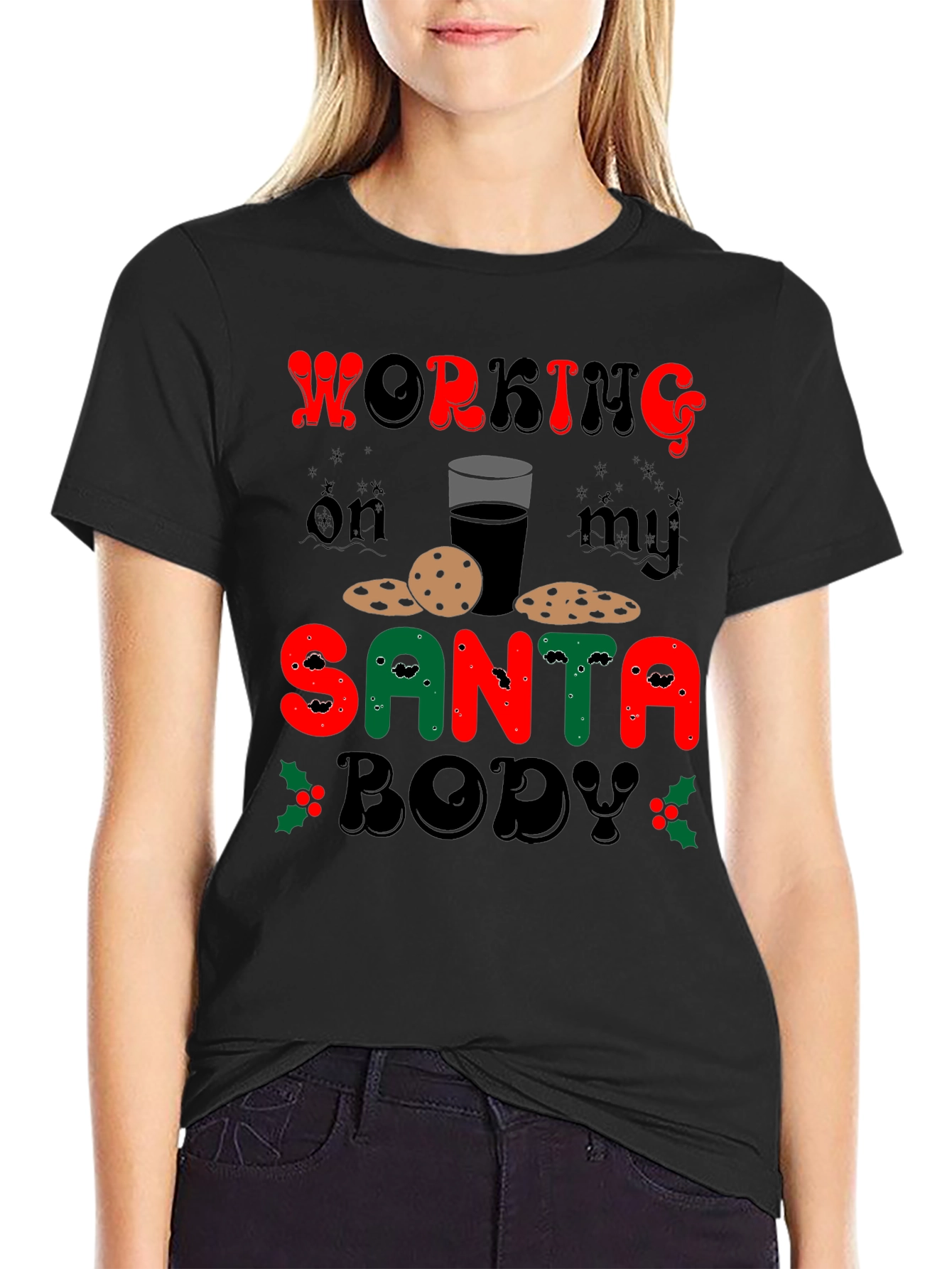 Funny Working On My Santa Body Christmas T-Shirt