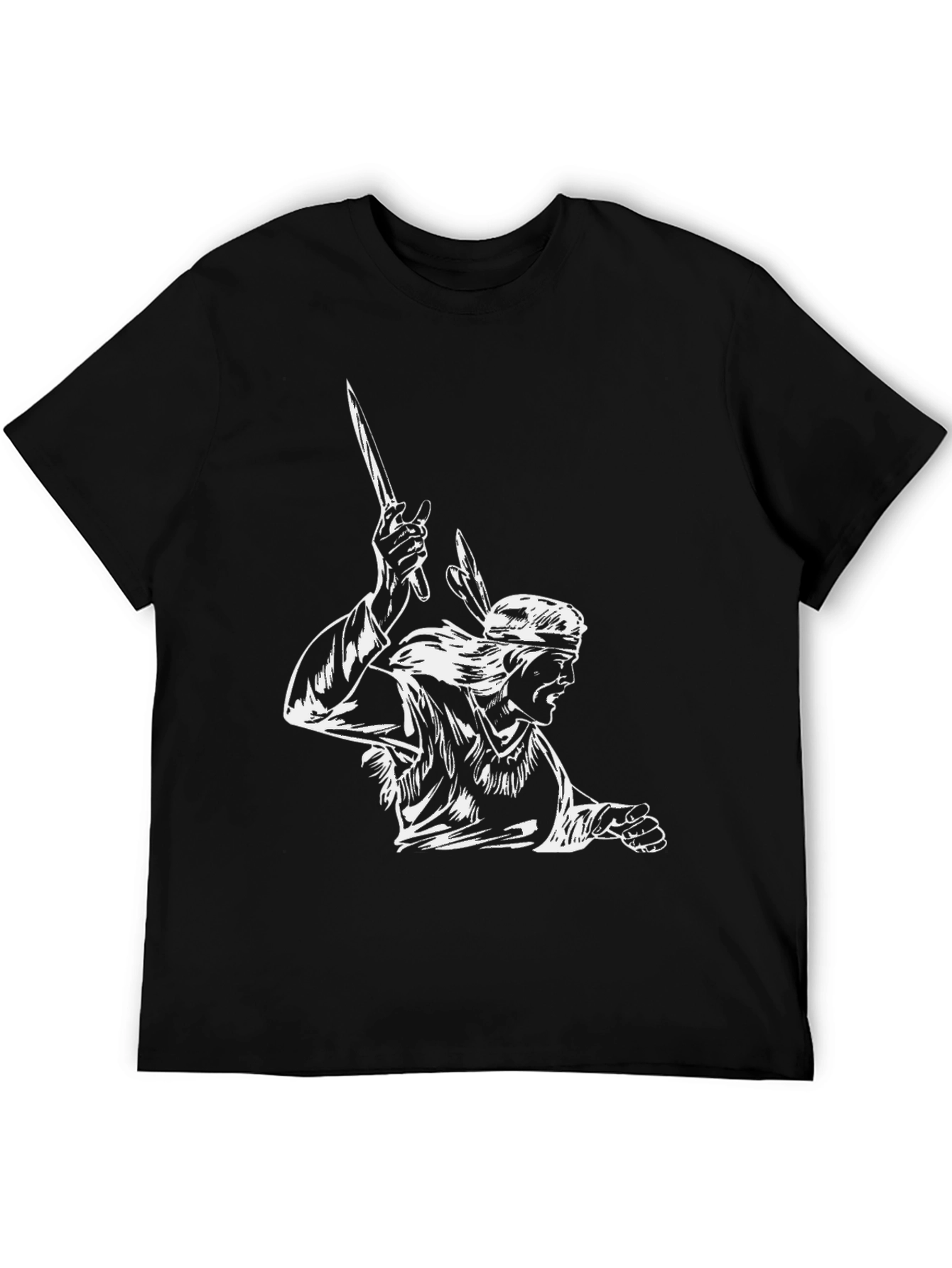 Warrior Graphic Tee - Stylish Black Cotton T-Shirt
