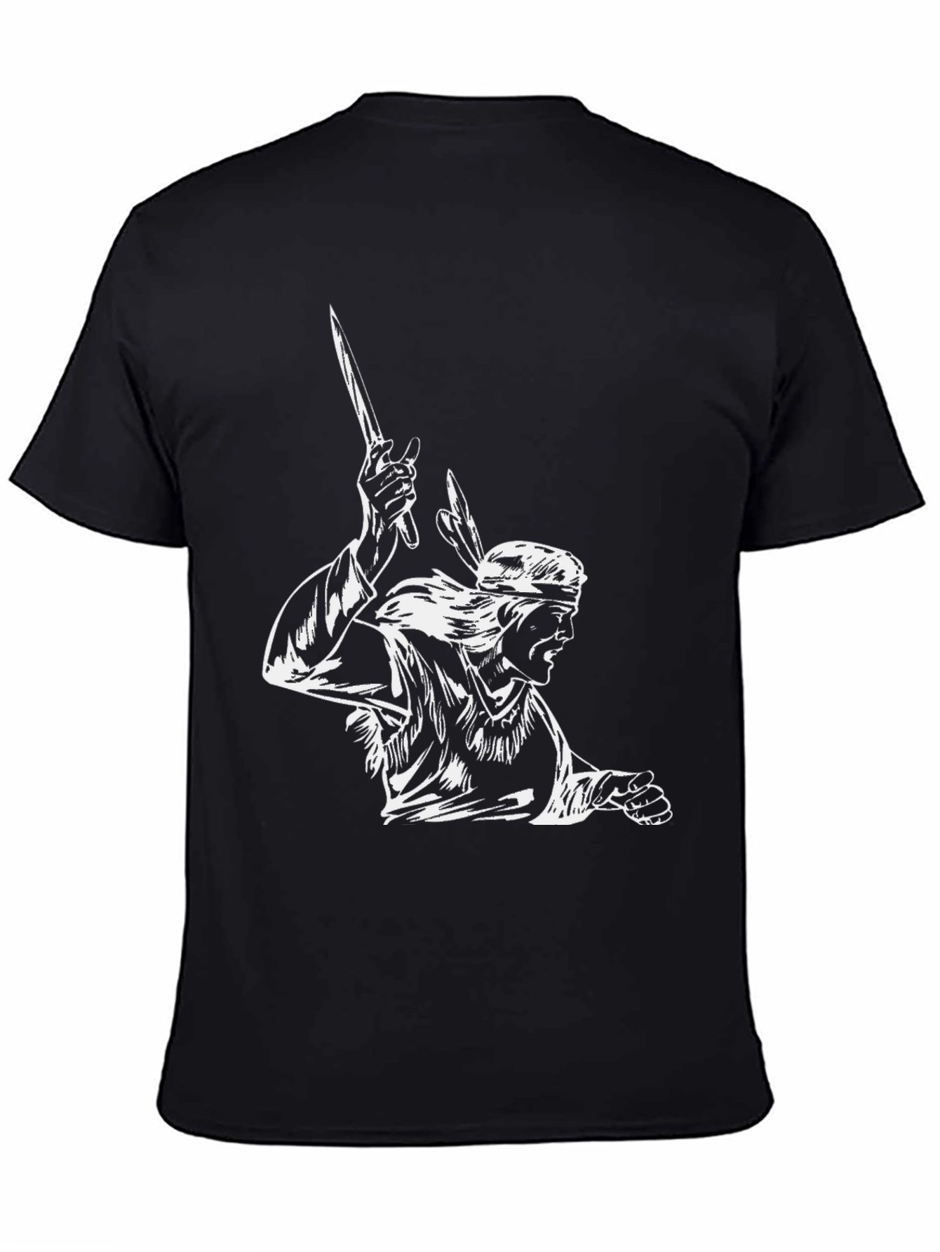 Warrior Graphic Tee - Stylish Black Cotton T-Shirt