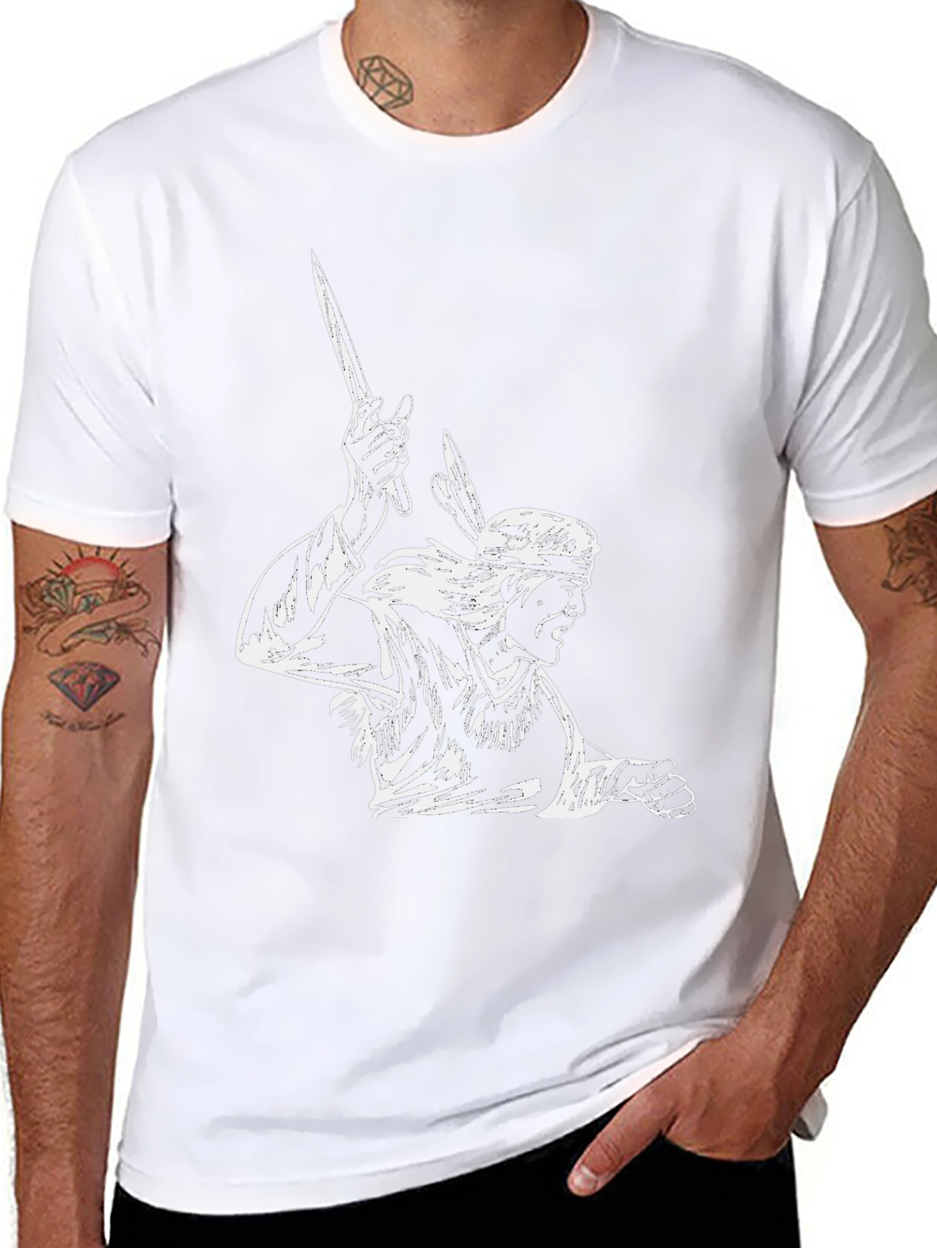 Warrior Graphic Tee - Stylish Black Cotton T-Shirt