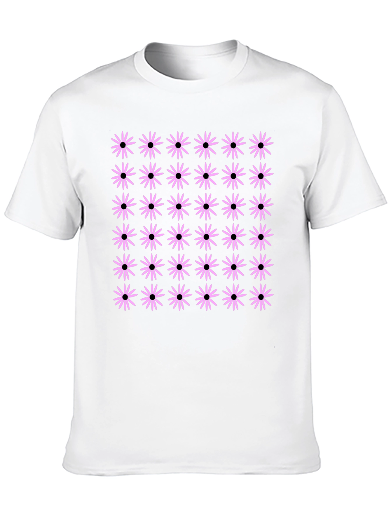 Black Floral Pattern T-Shirt