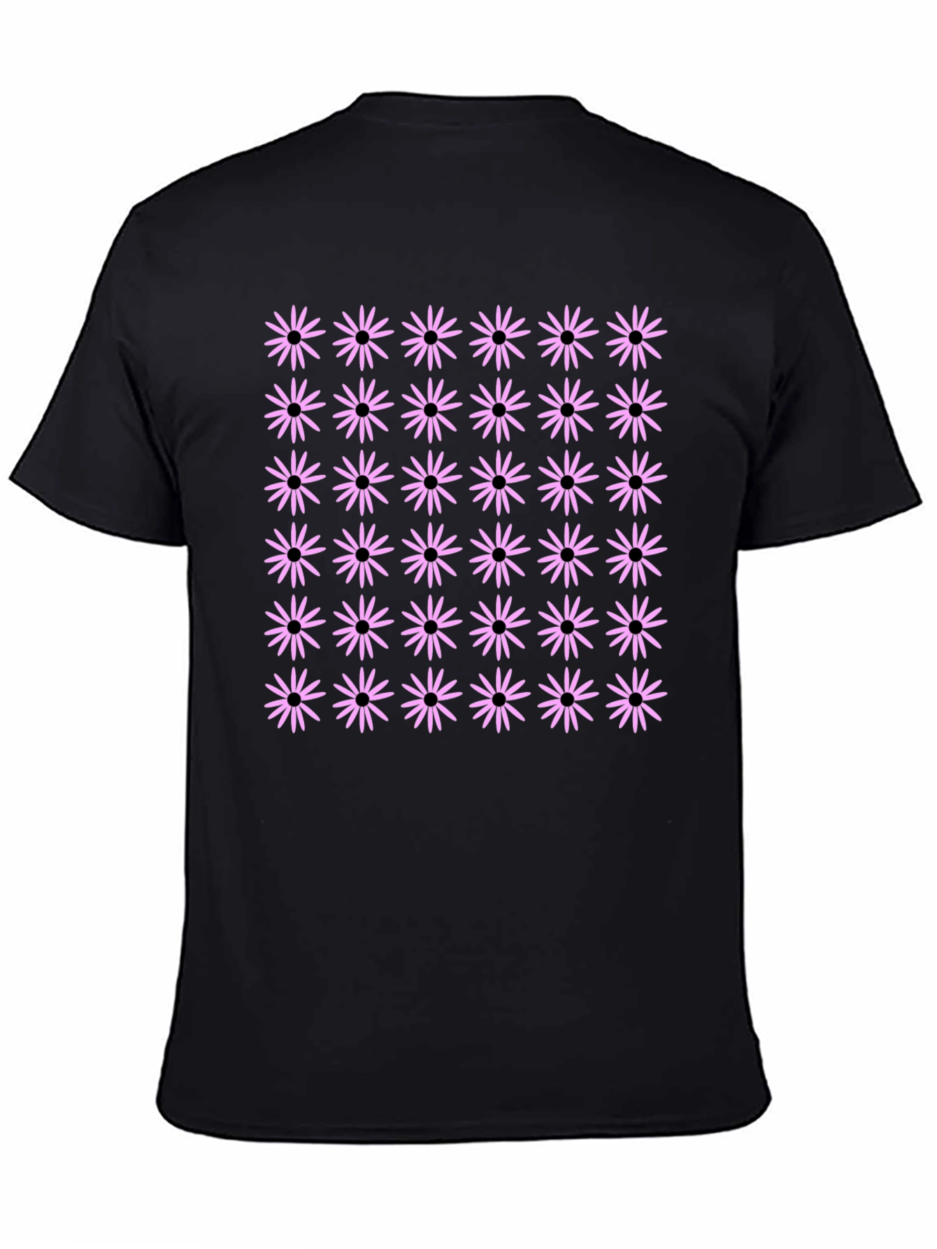 Black Floral Pattern T-Shirt
