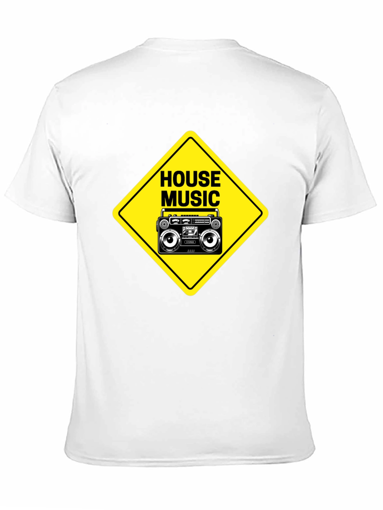 House Music Boombox Graphic Tee - Black