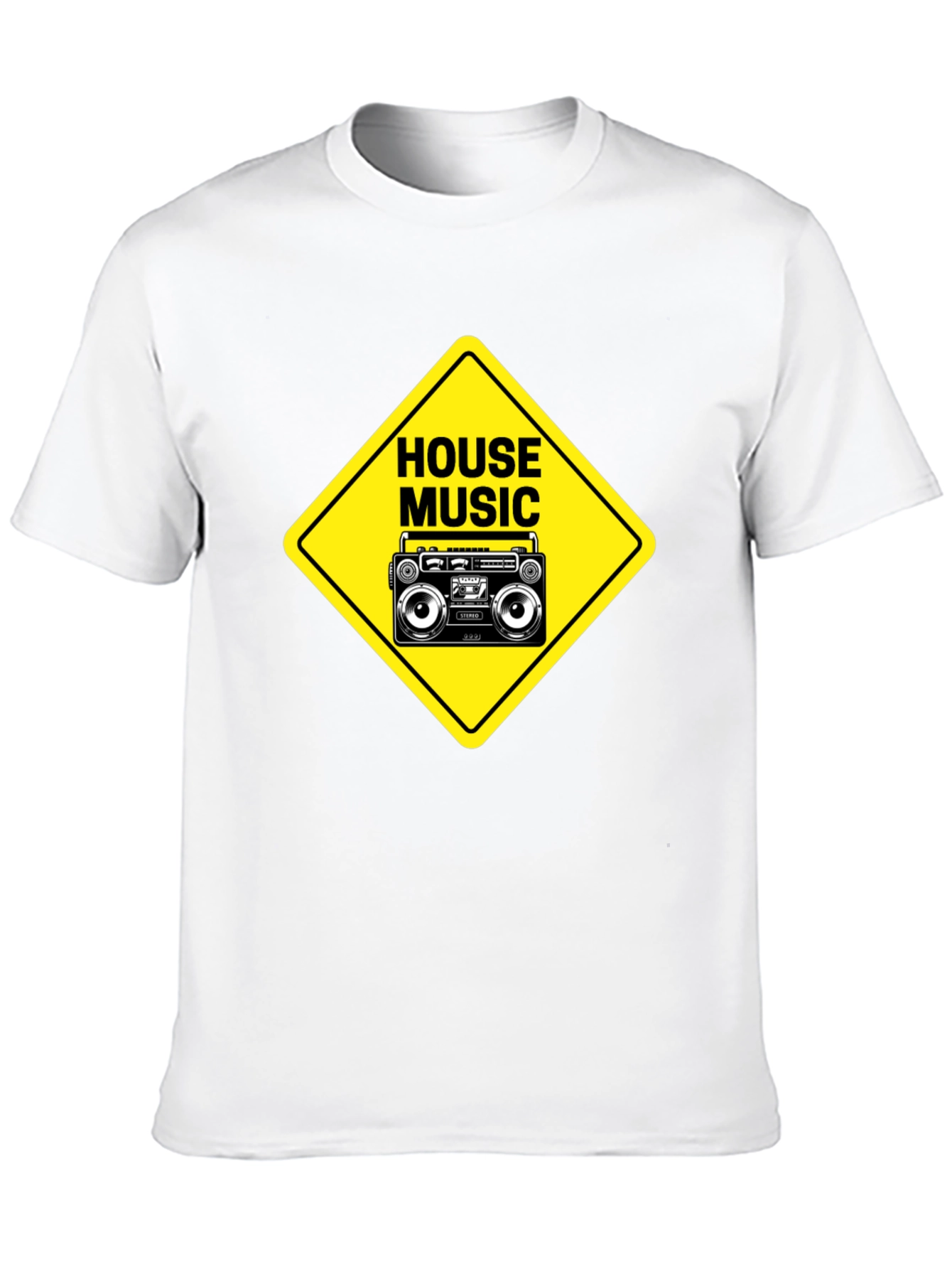 House Music Boombox Graphic Tee - Black