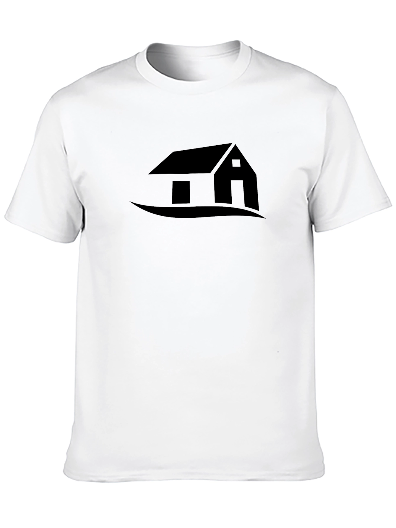 Modern Black T-Shirt with House Graphic Tee